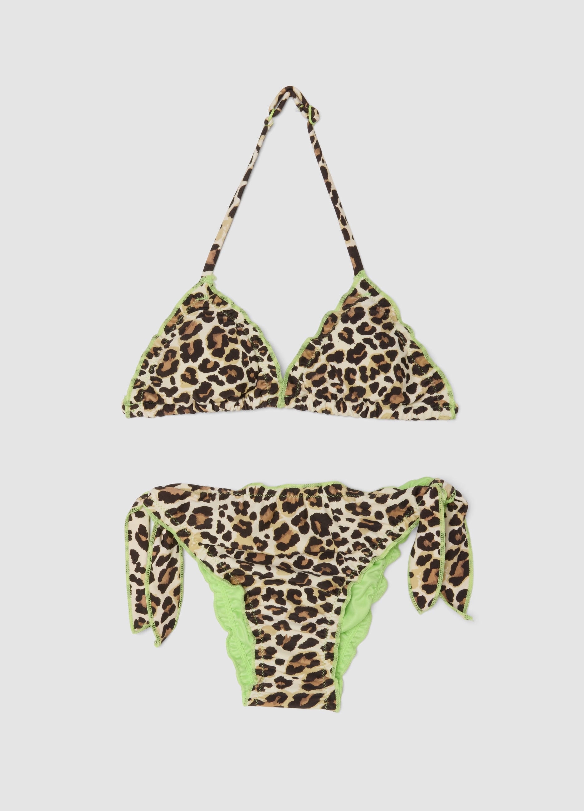Bikini Marrone A Triangolo In Tessuto Elasticizzato