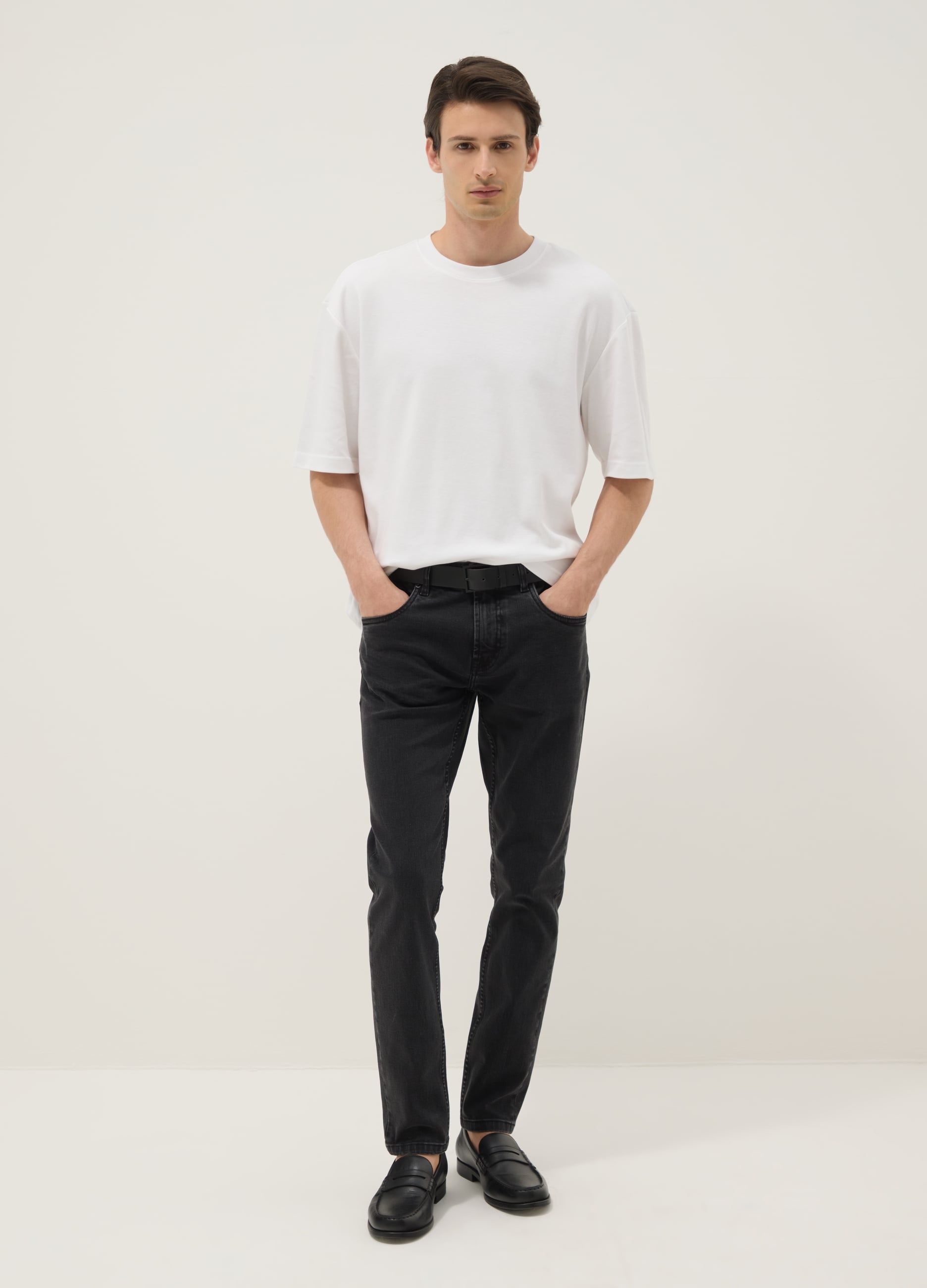 Jeans Neri In Cotone Elasticizzato Skynny Fit