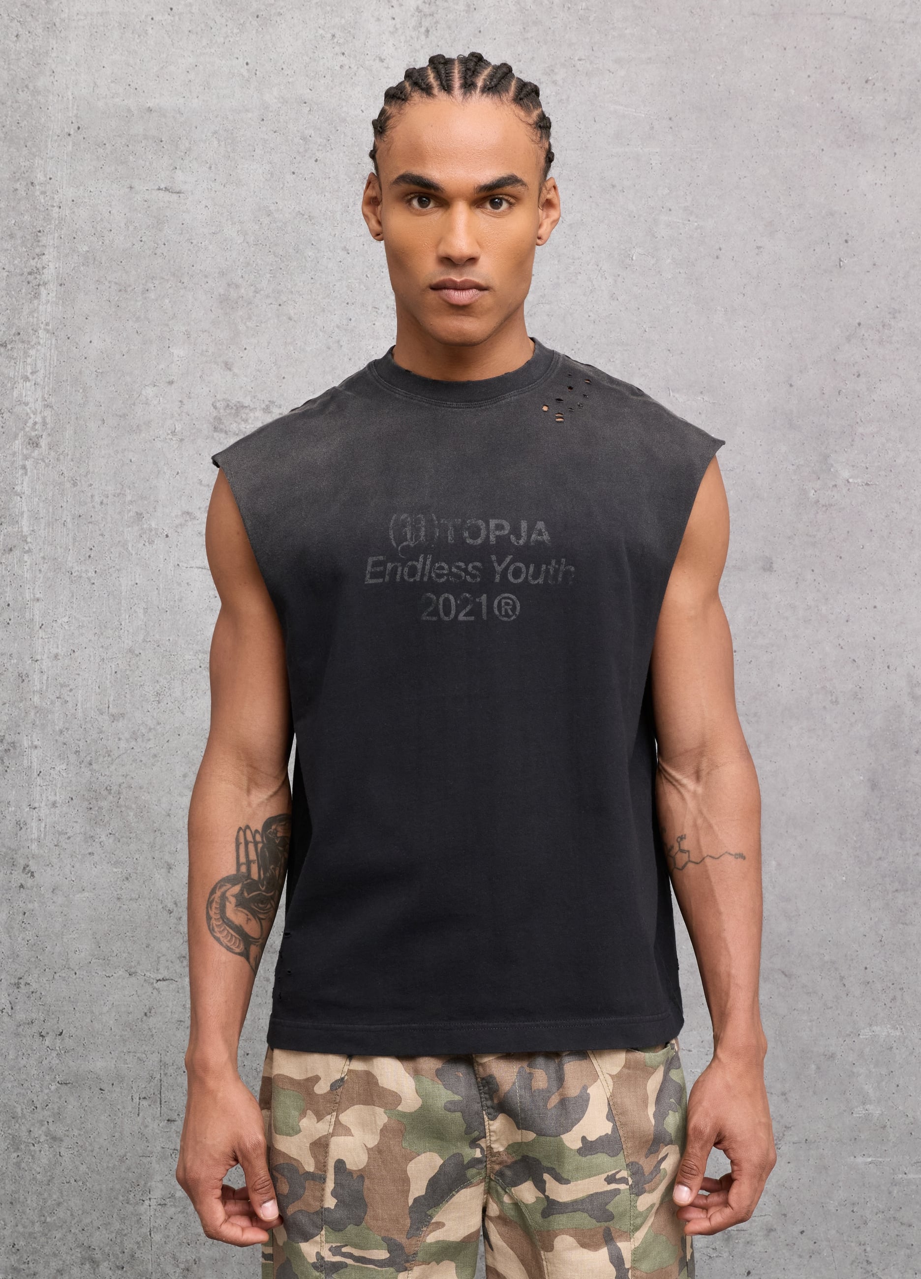 Sunfaded Tank Top Black