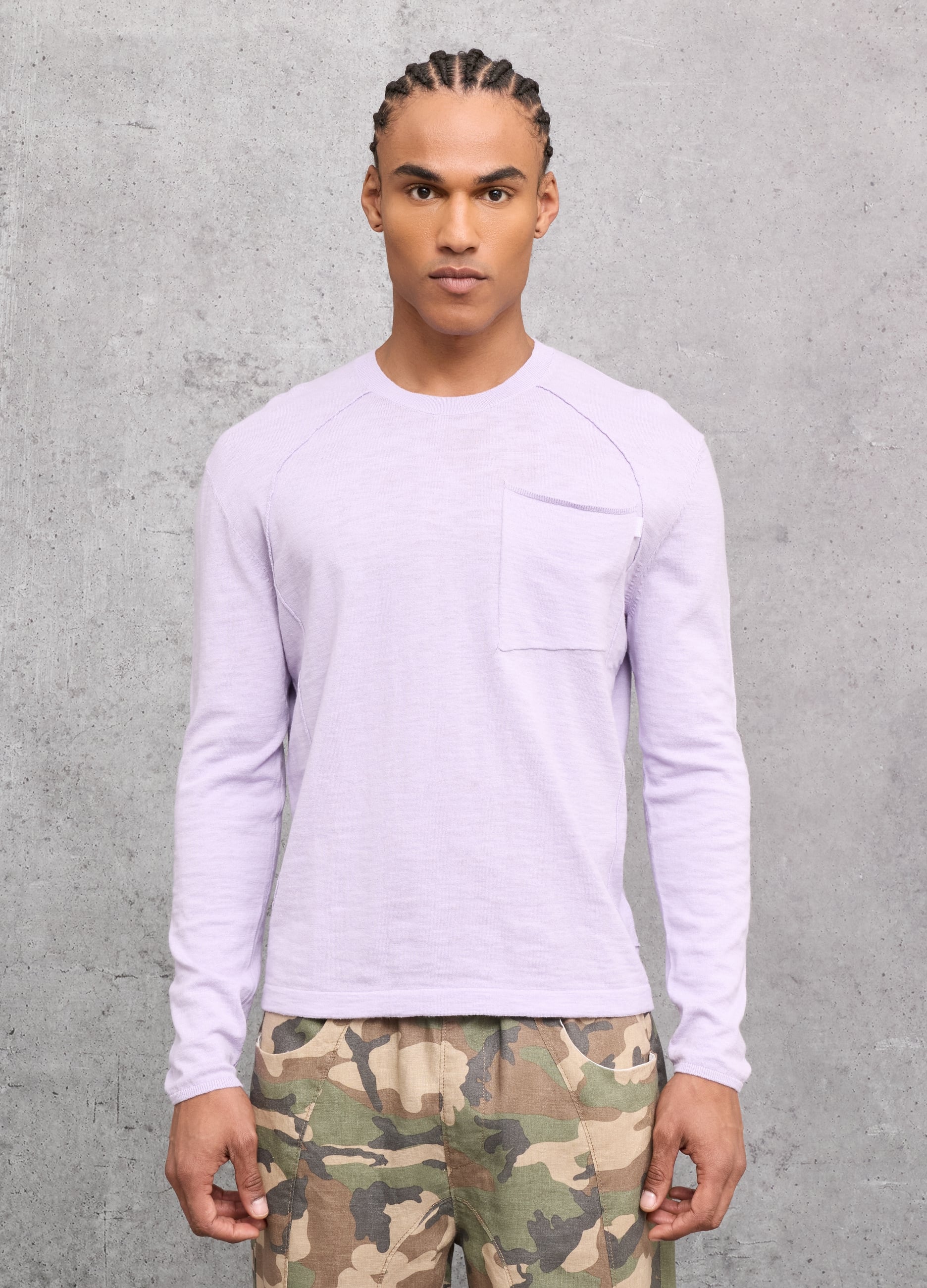 Knit Longsleeve T-shirt Pastel Lilac