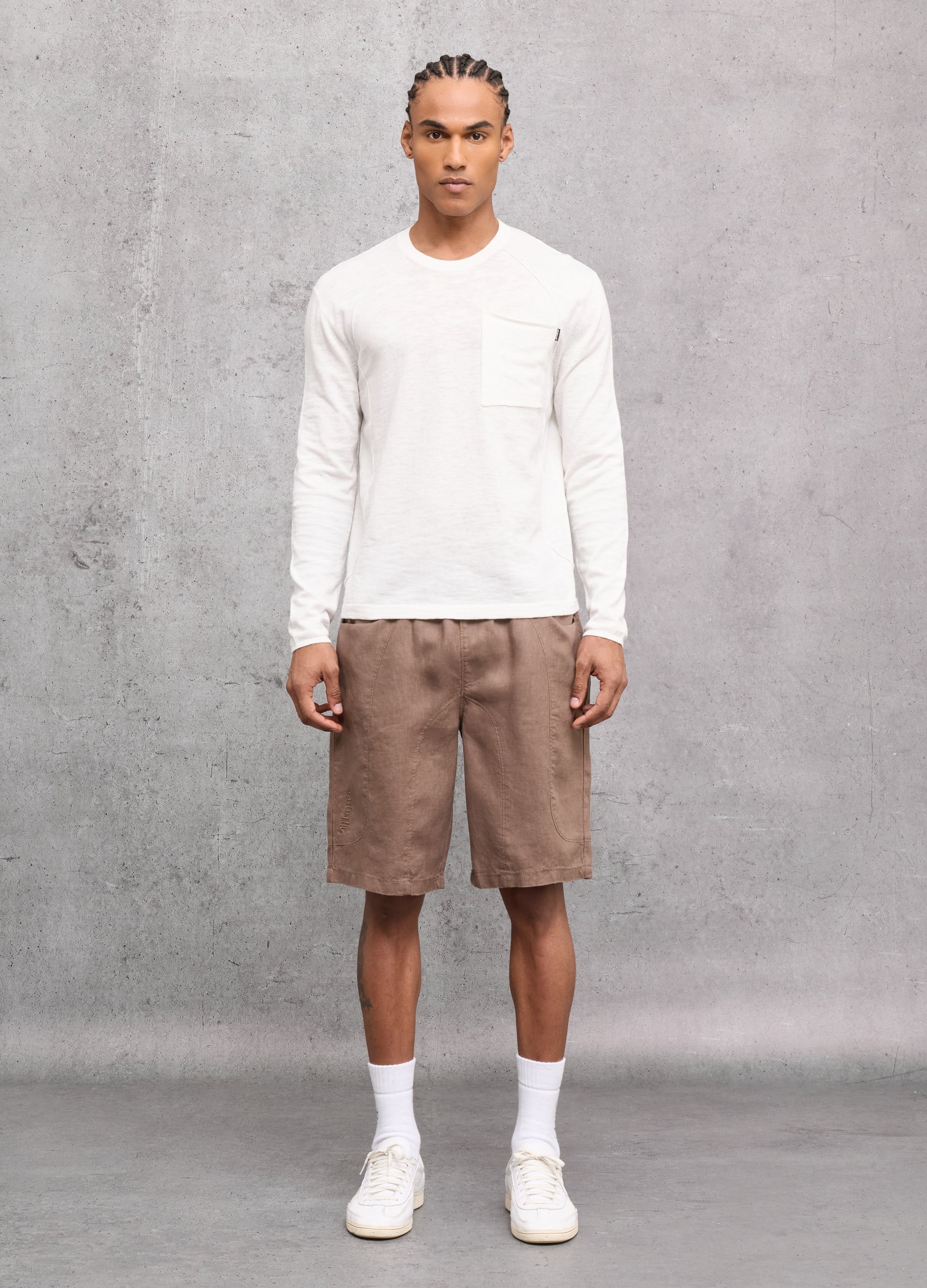 100% Linen Shorts Mocha