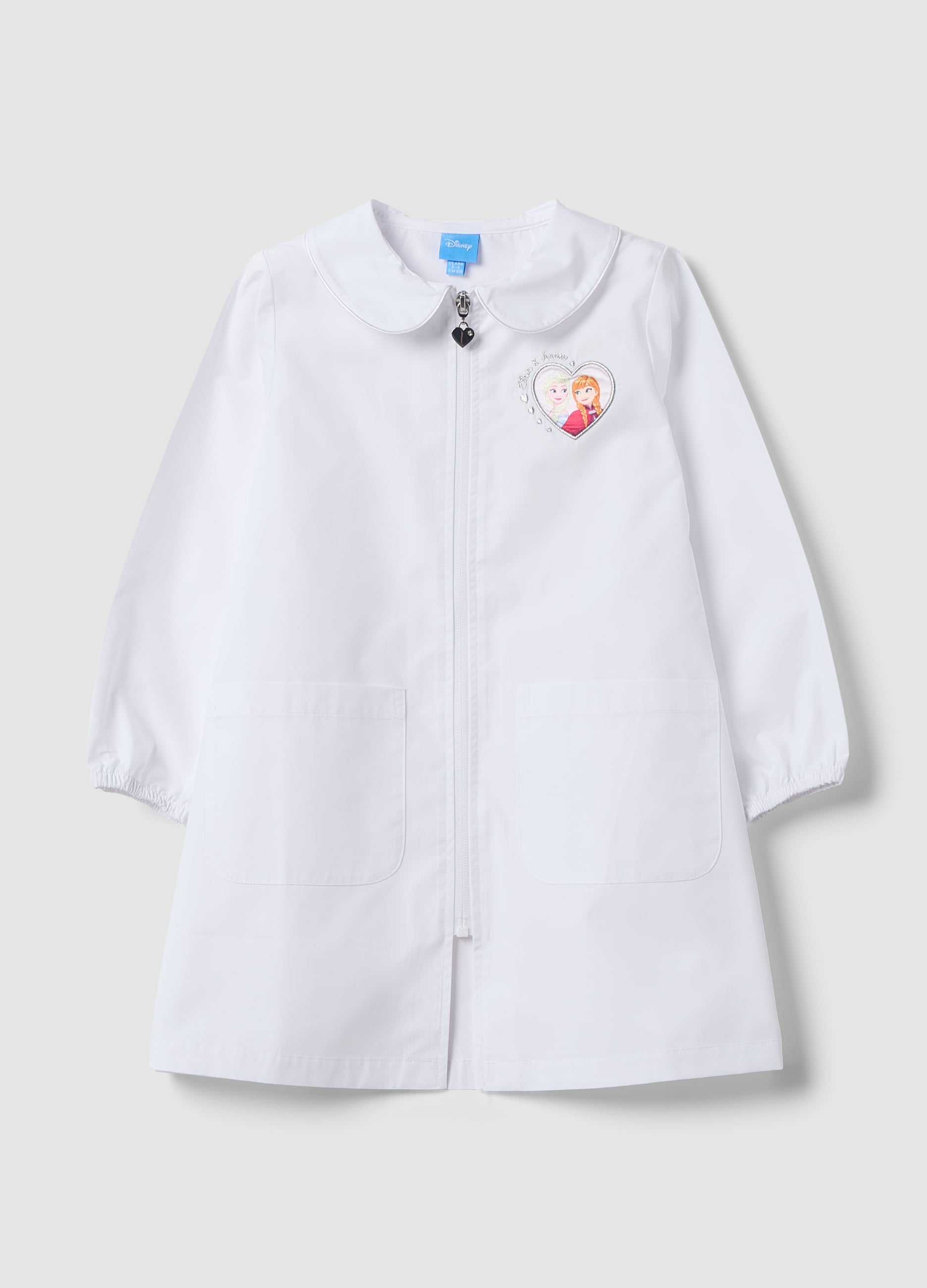 Grembiule Bianco Con Ricamo Frozen Per Asilo