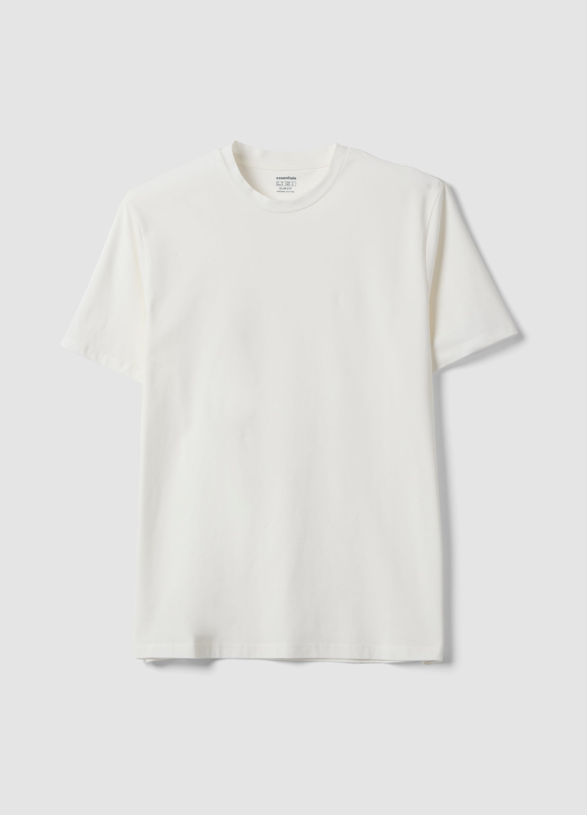 T-shirt Bianca In Cotone Organico A Maniche Corte Slim Fit
