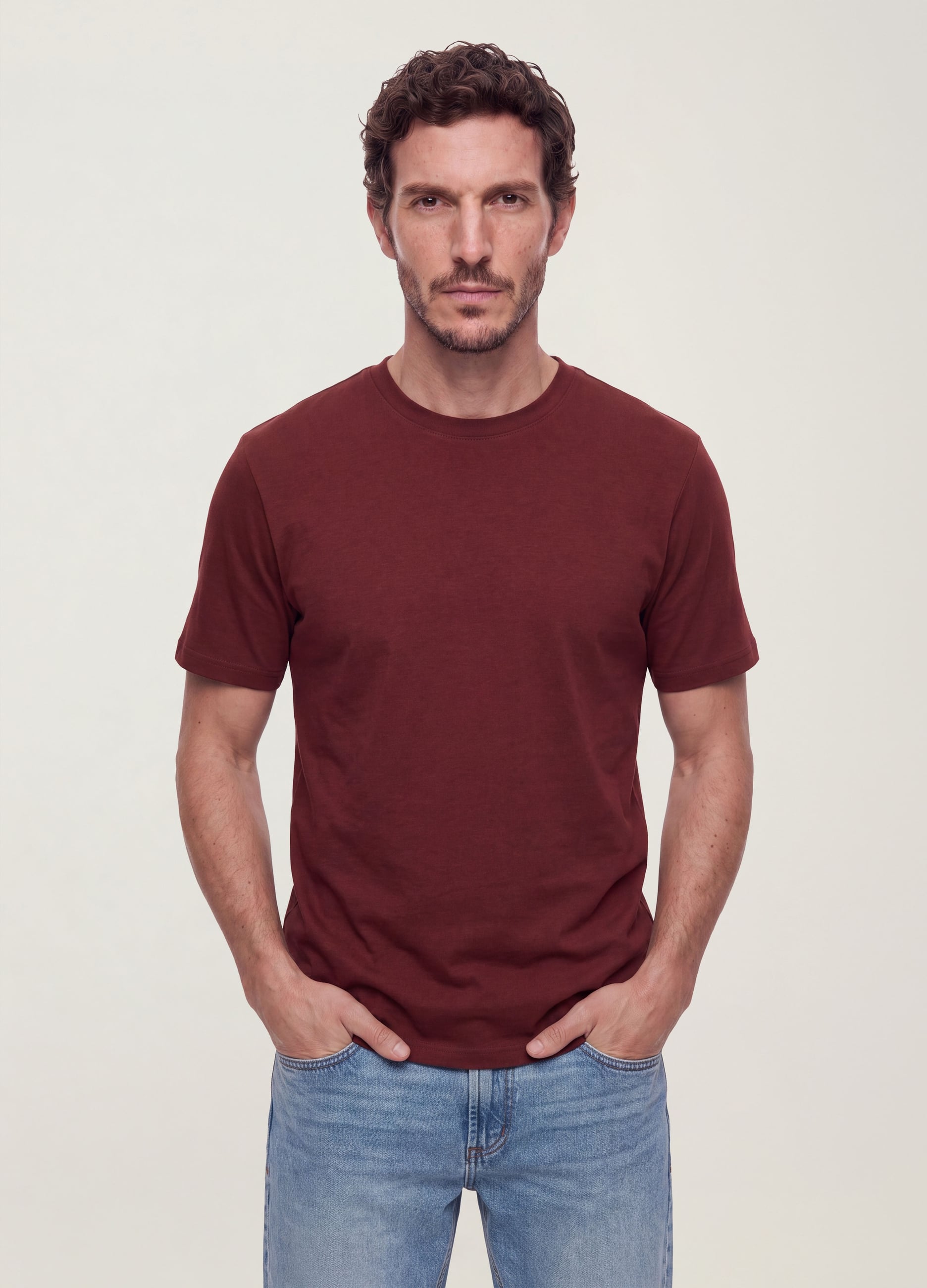 T-shirt Rossa In Puro Cotone A Maniche Corte Relaxed Fit