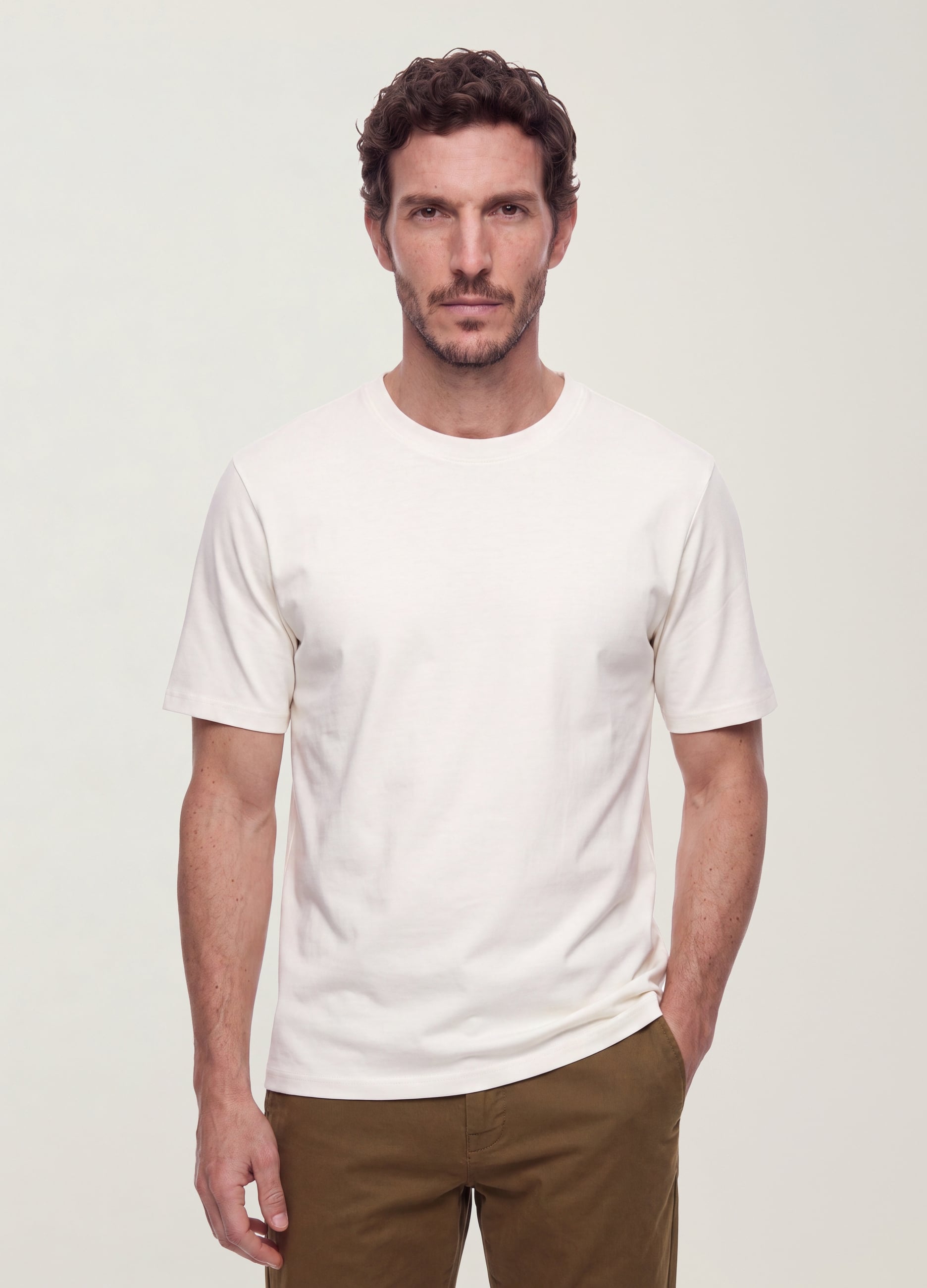 T-shirt Bianca In Puro Cotone A Maniche Corte Relaxed Fit