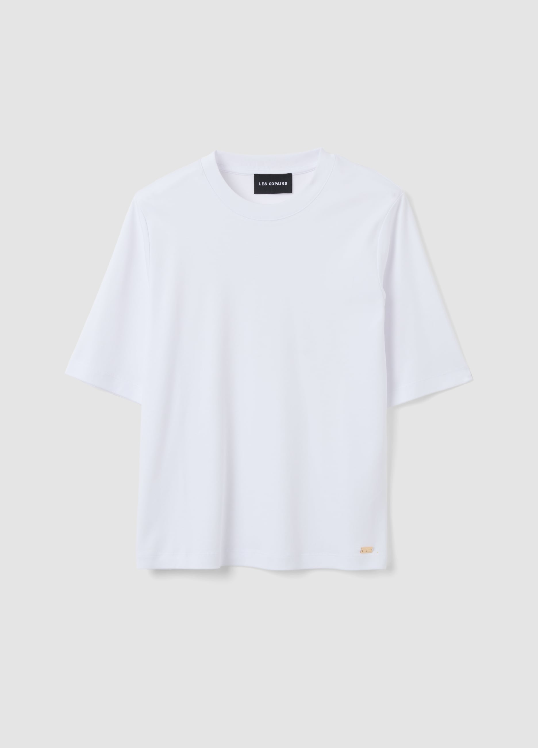 T-shirt Boxy Fit Bianca In Misto Cotone E Viscosa