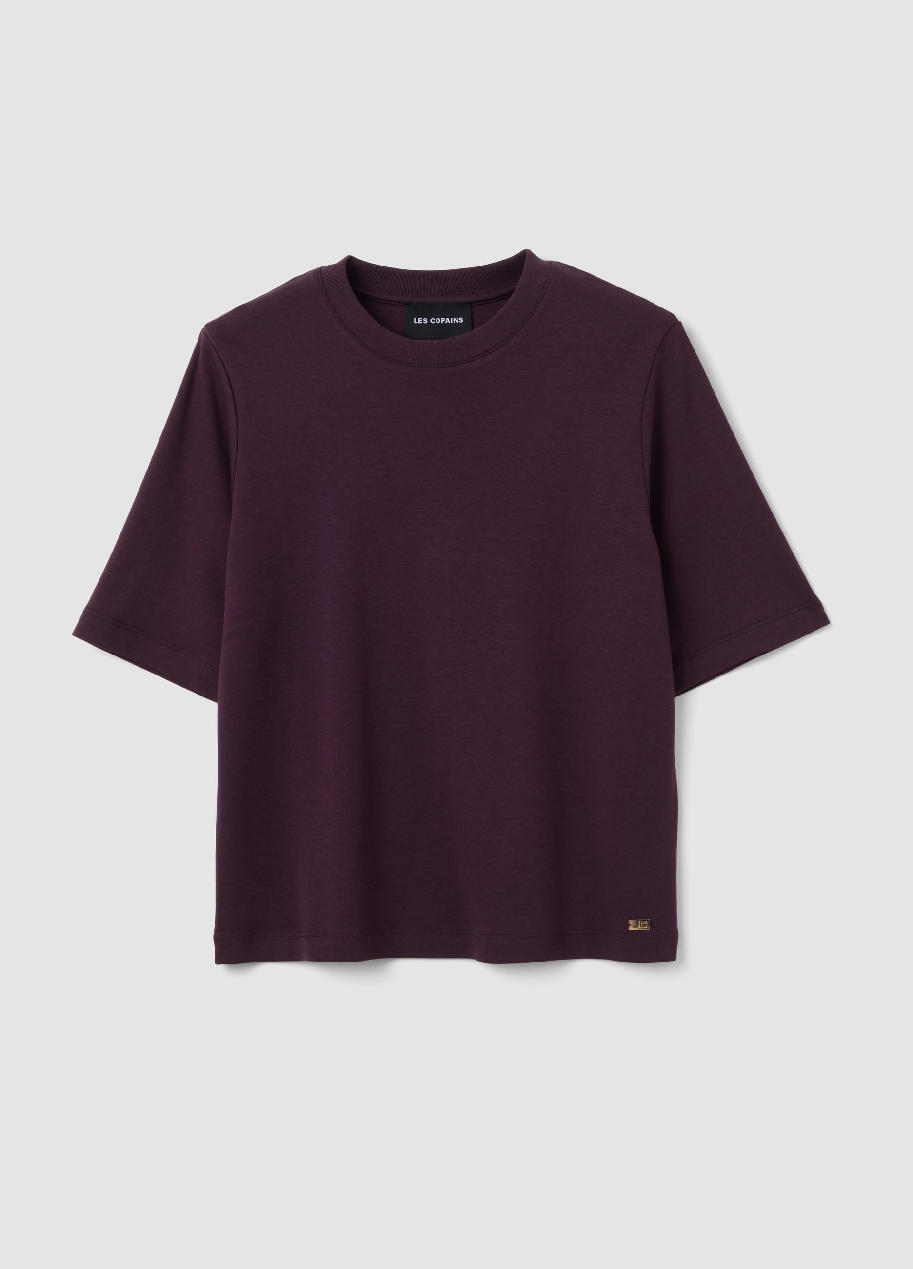 T-shirt Boxy Fit Viola In Misto Cotone E Viscosa