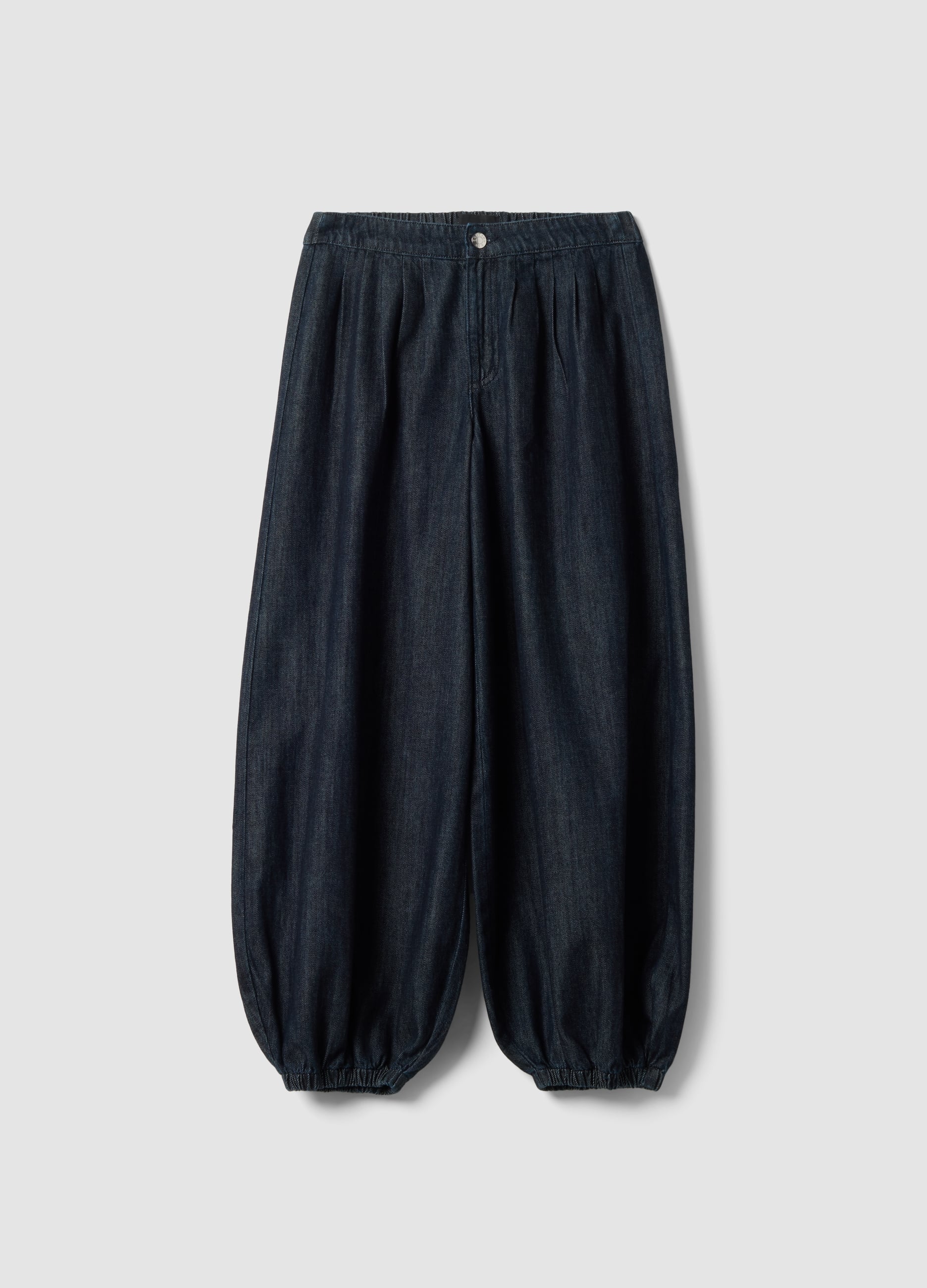 Jeans Denim Blu In Puro Cotone Balloon Fit