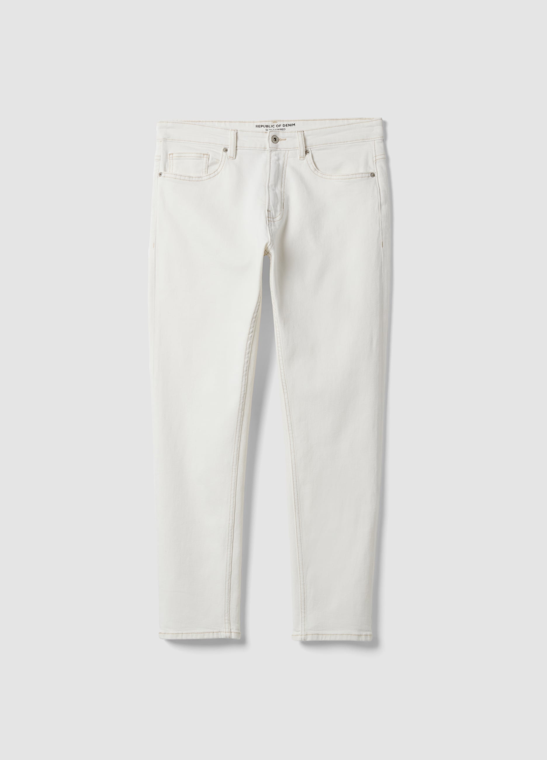 Jeans Bianchi Slim Fit In Cotone Elasticizzato