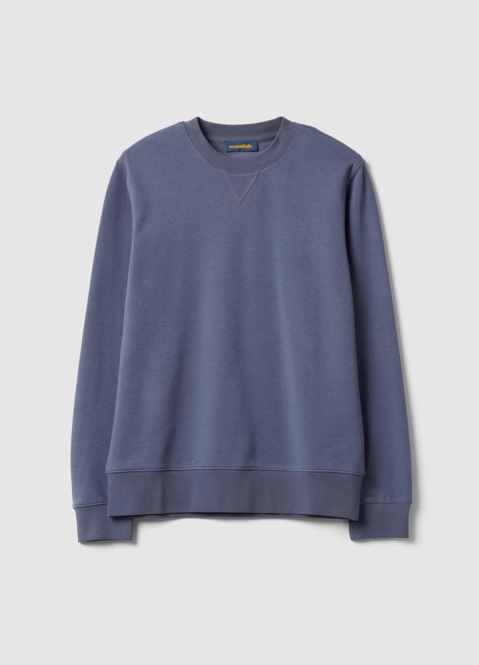 Felpa Grigia Girocollo In Misto Cotone Regular Fit