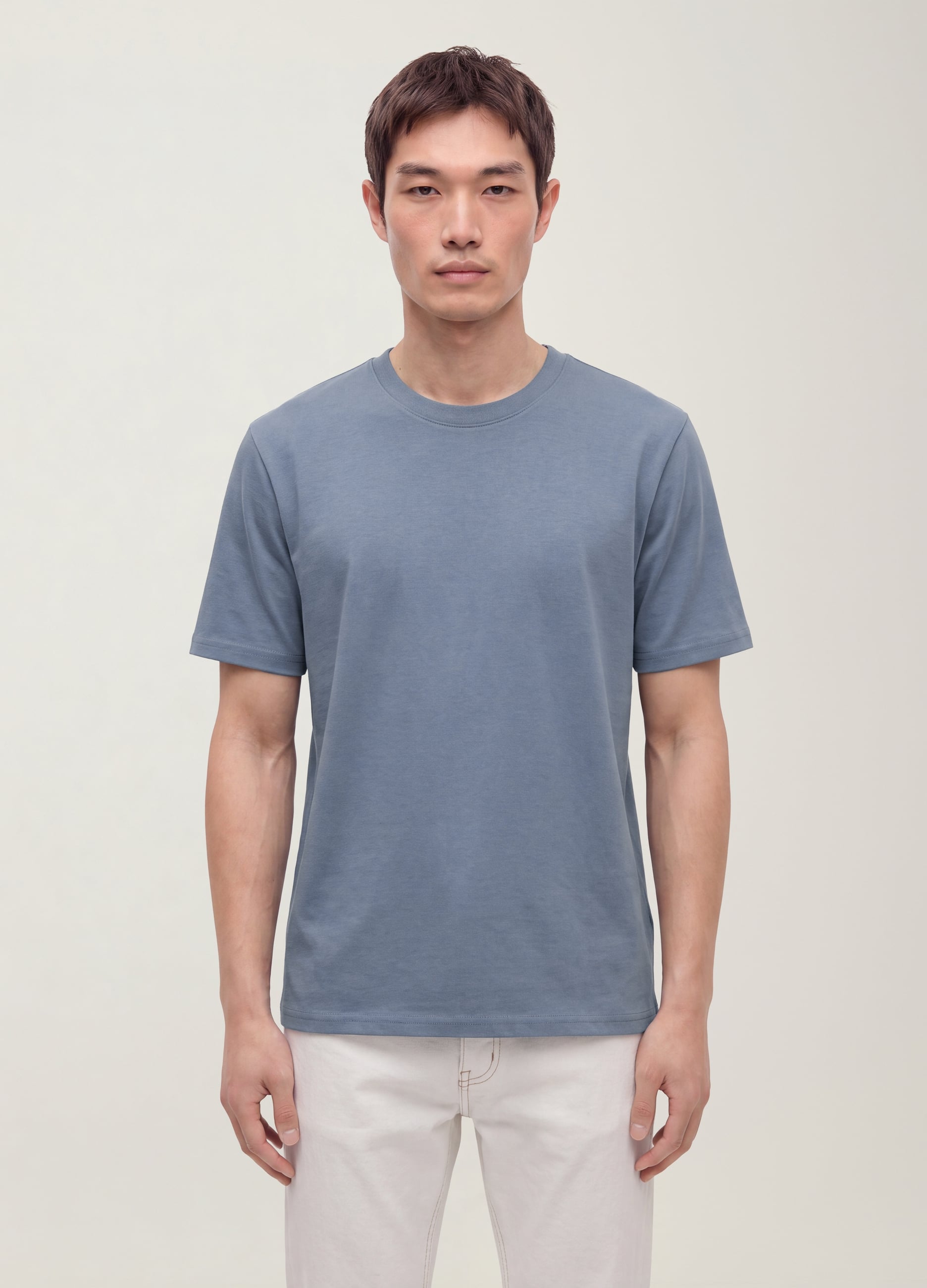T-shirt Blu In Puro Cotone A Maniche Corte Relaxed Fit
