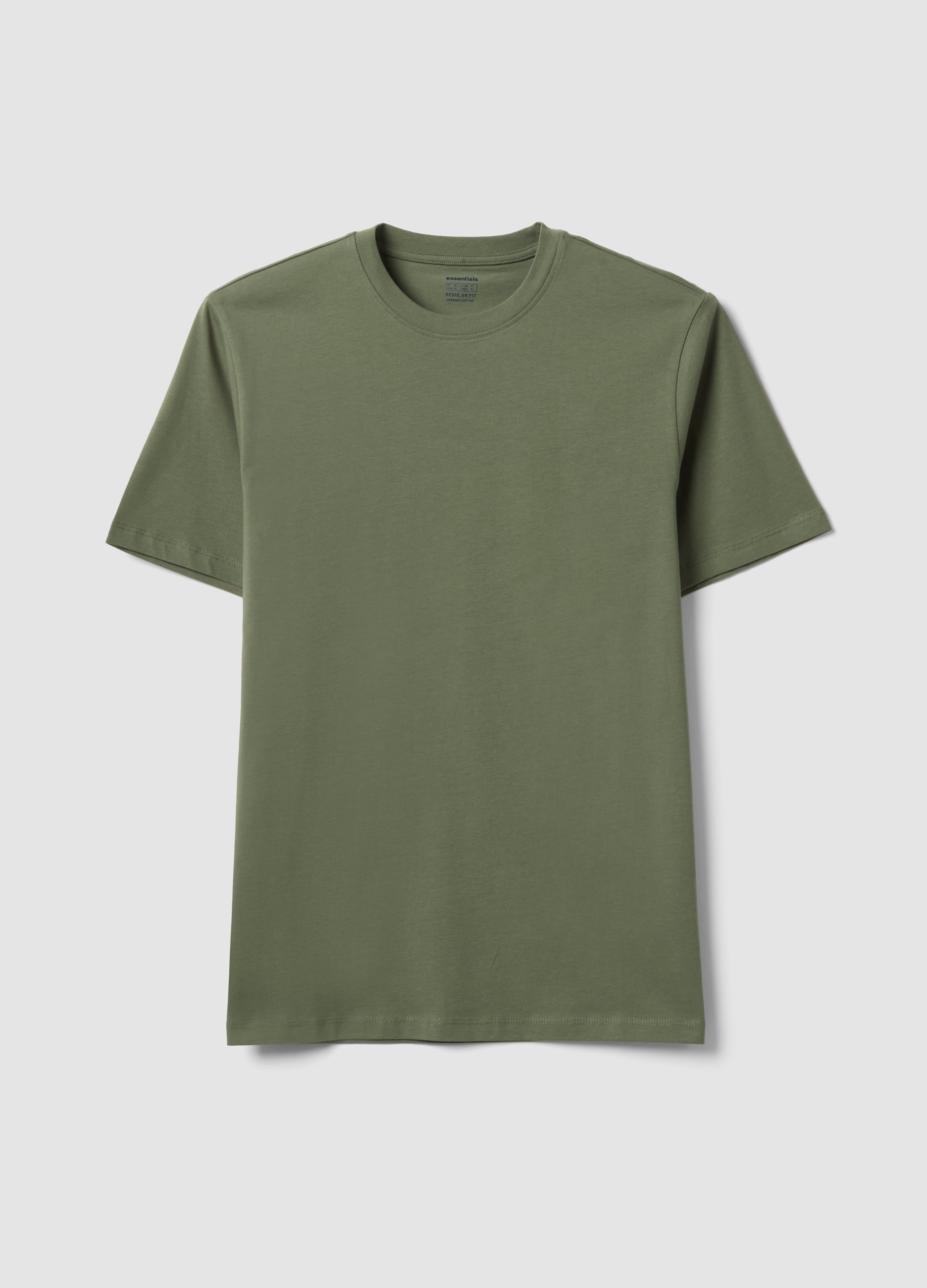 T-shirt Verde In Puro Cotone Organico Jersey Regular Fit