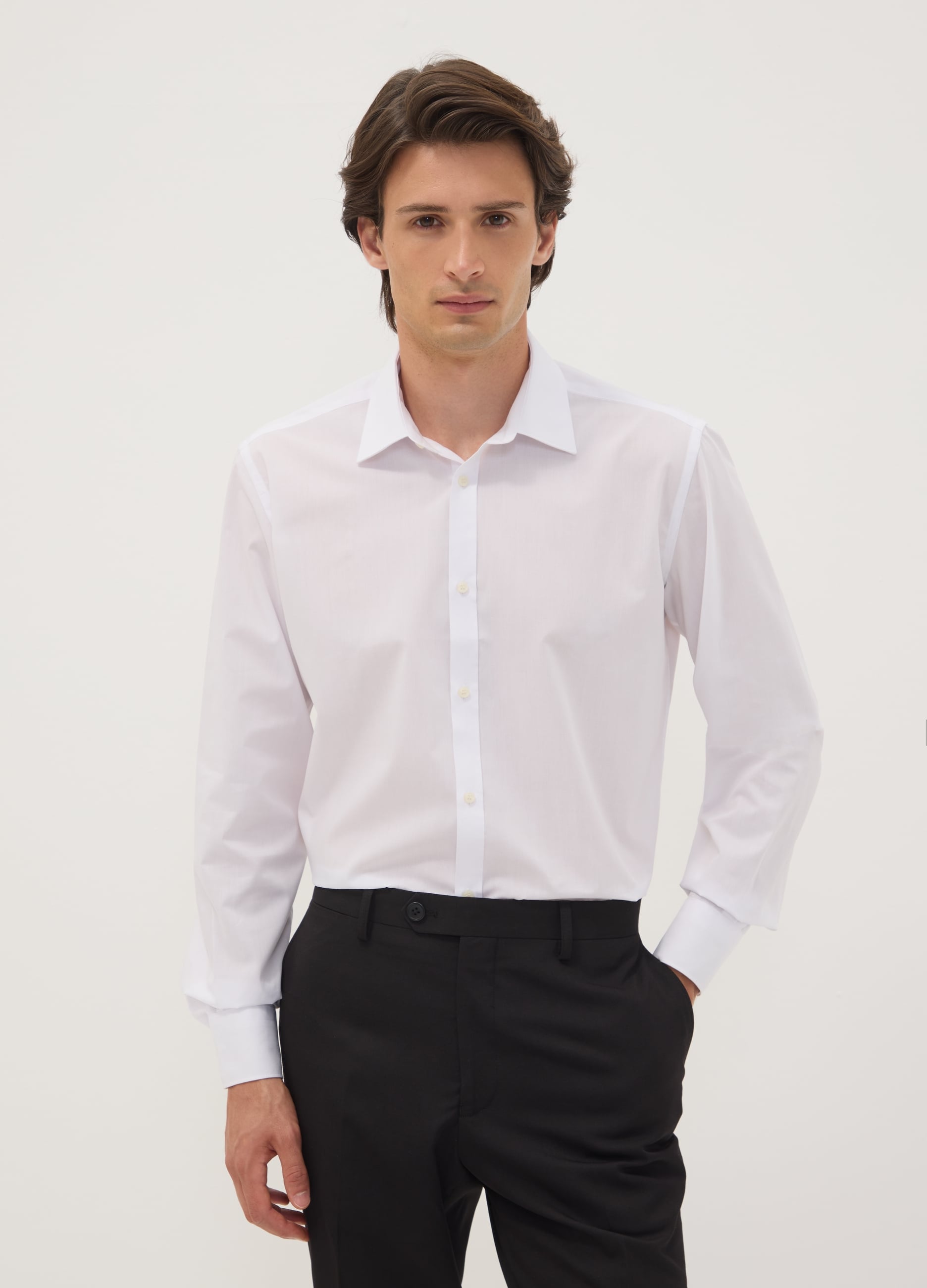 Camicia Bianca Slim Fit Con Colletto Classico Easy Iron