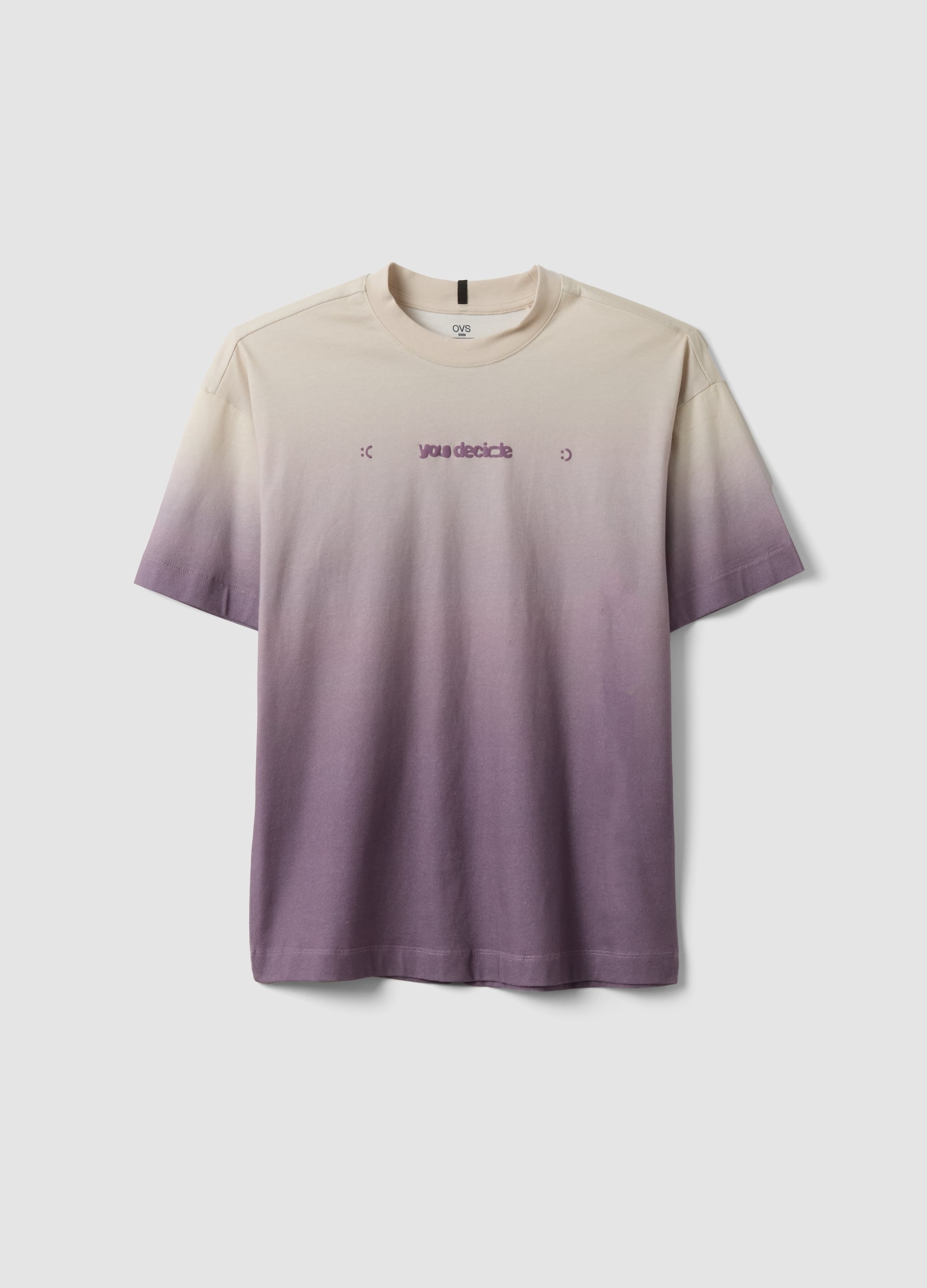 T-shirt Over Fit Sfumata In Puro Cotone Per Ragazzo