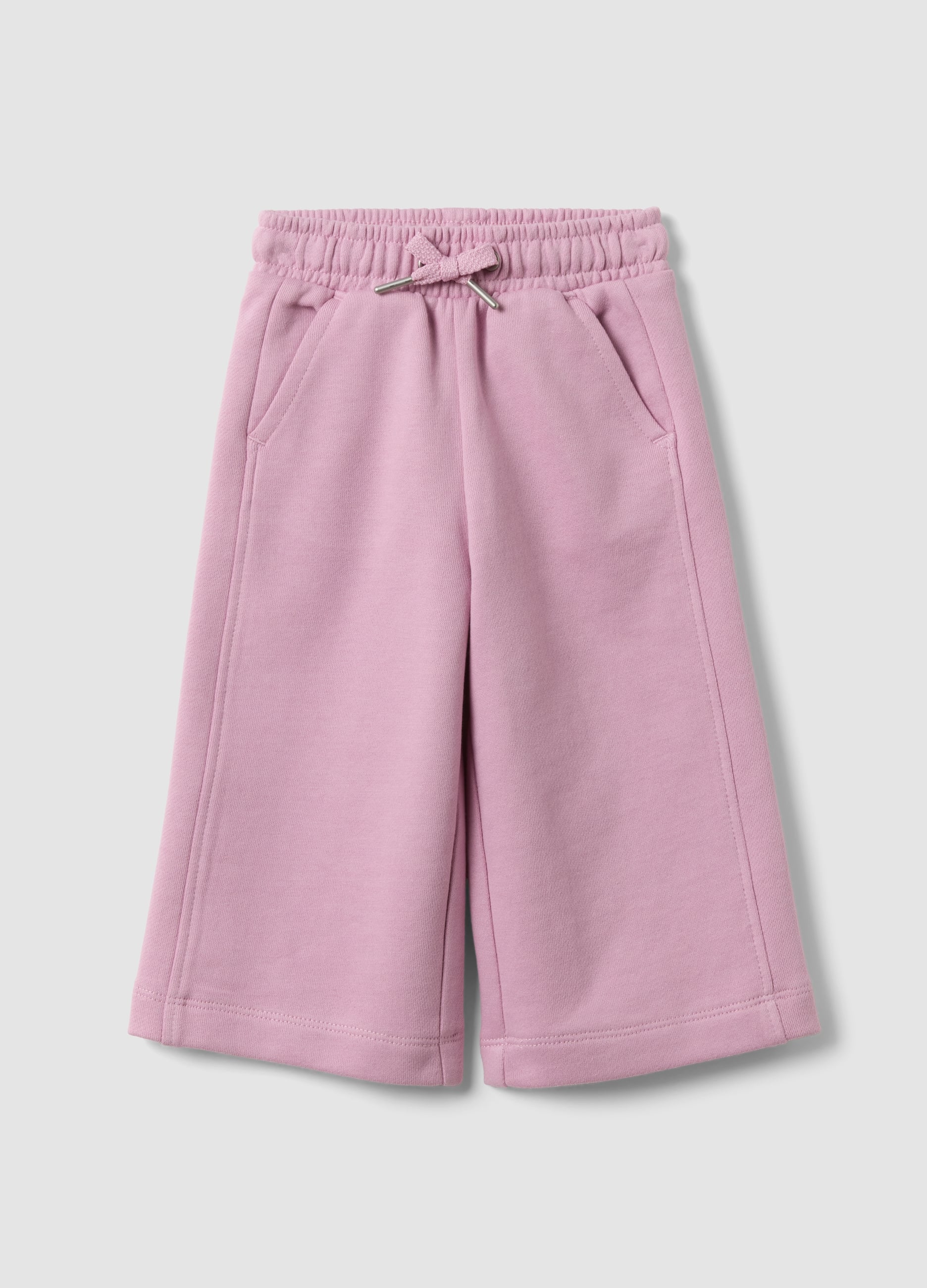 Pantaloni Culotte Rosa In Cotone Organico