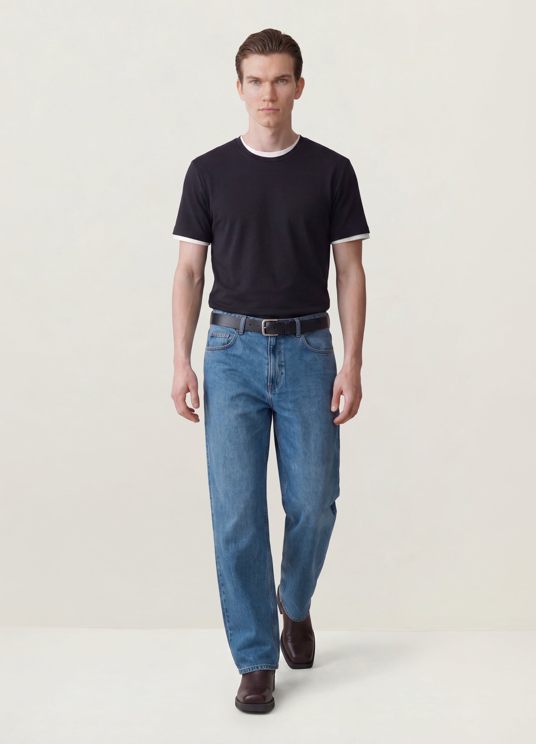 Jeans Blu Wide Leg In Puro Cotone