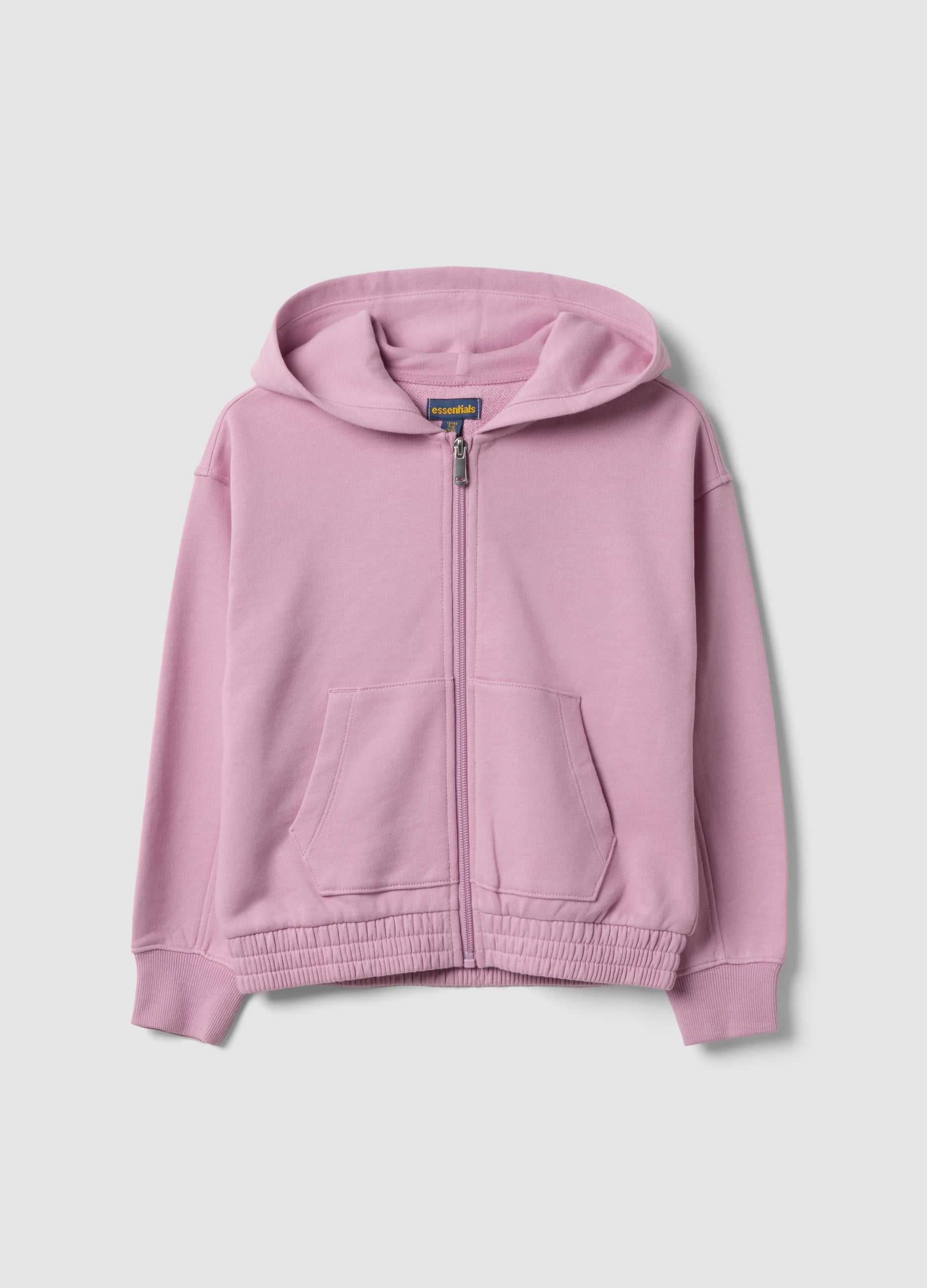 Felpa Rosa Con Cappuccio In Puro Cotone