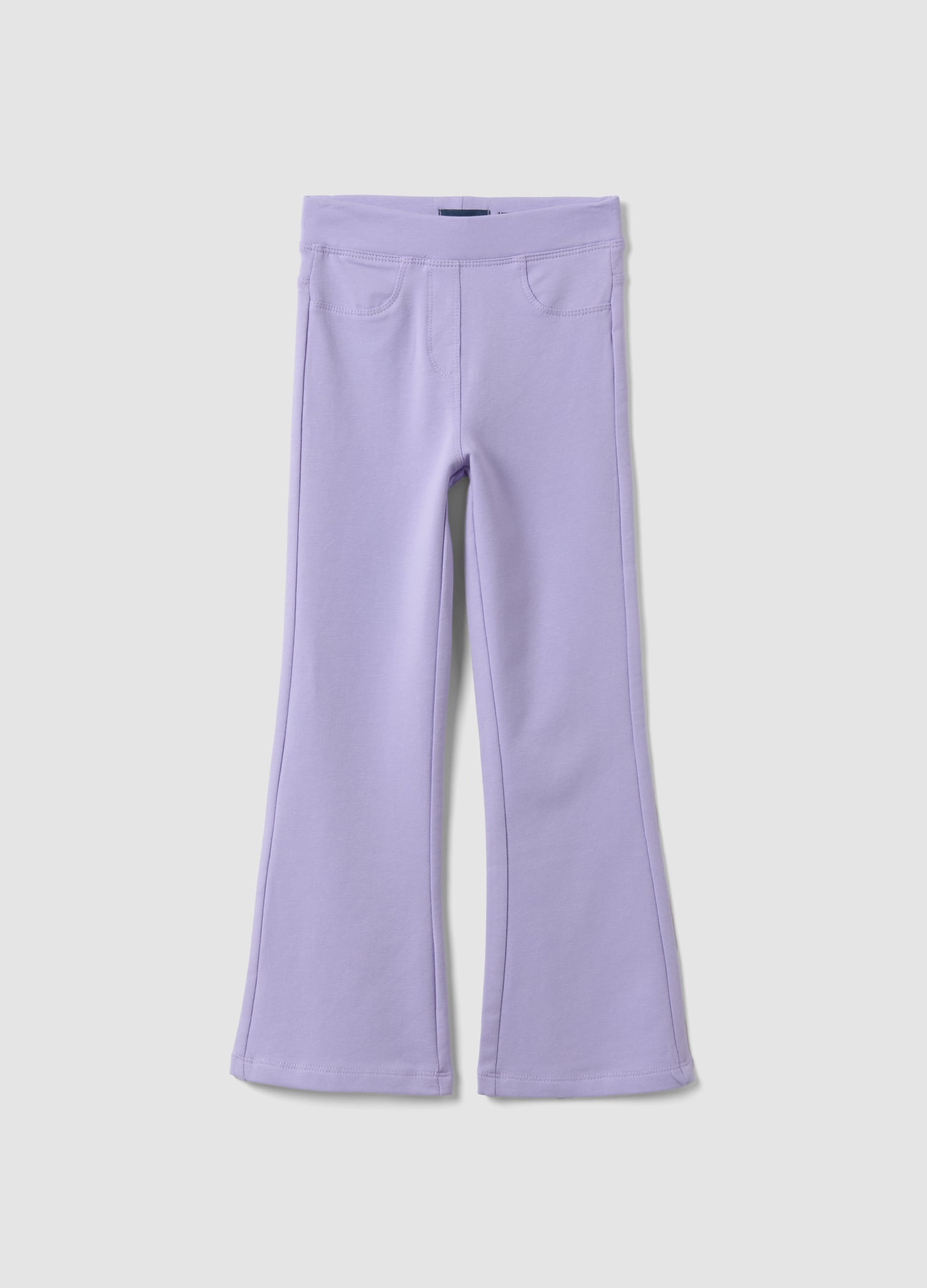 Pantaloni Flare Viola In Cotone Organico