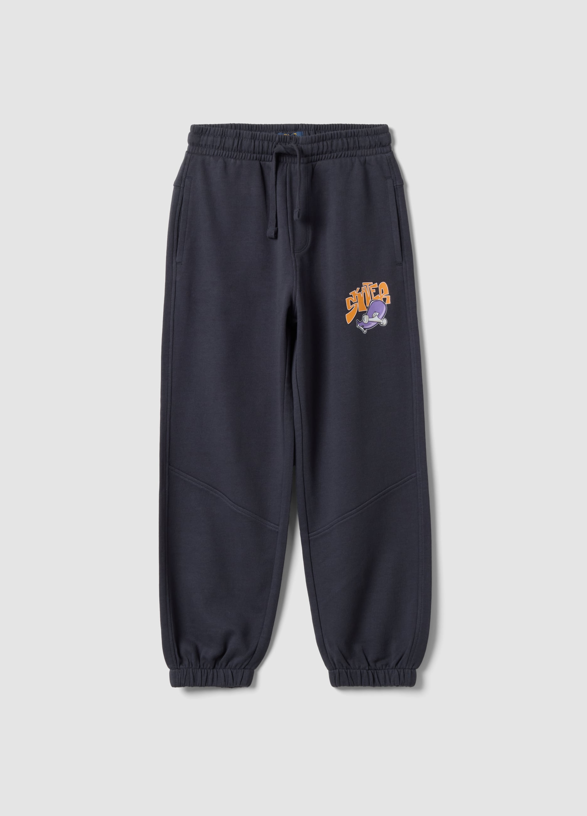 Pantaloni Jogger Grigi In Puro Cotone