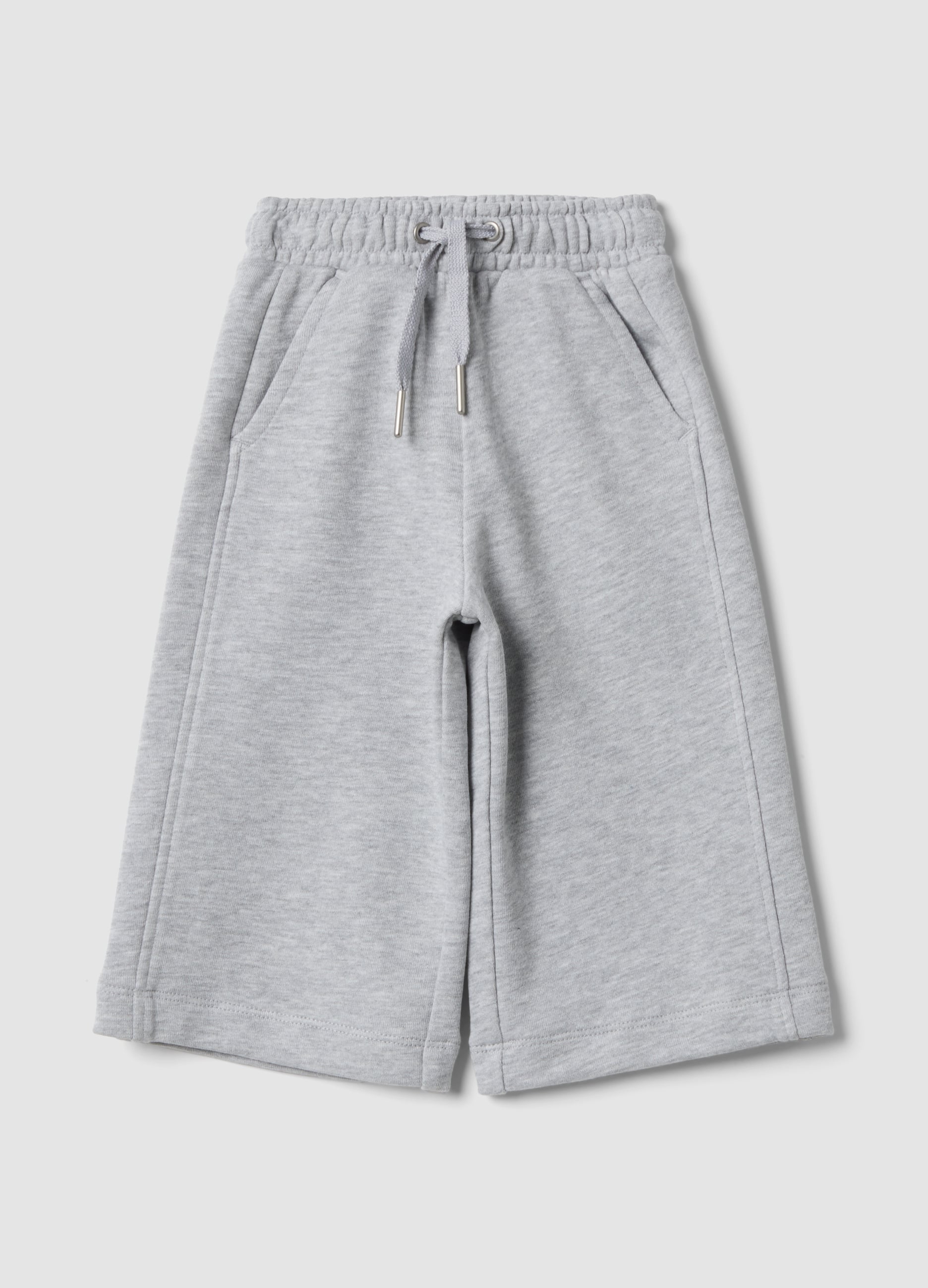 Pantaloni Culotte Grigi In Cotone Organico