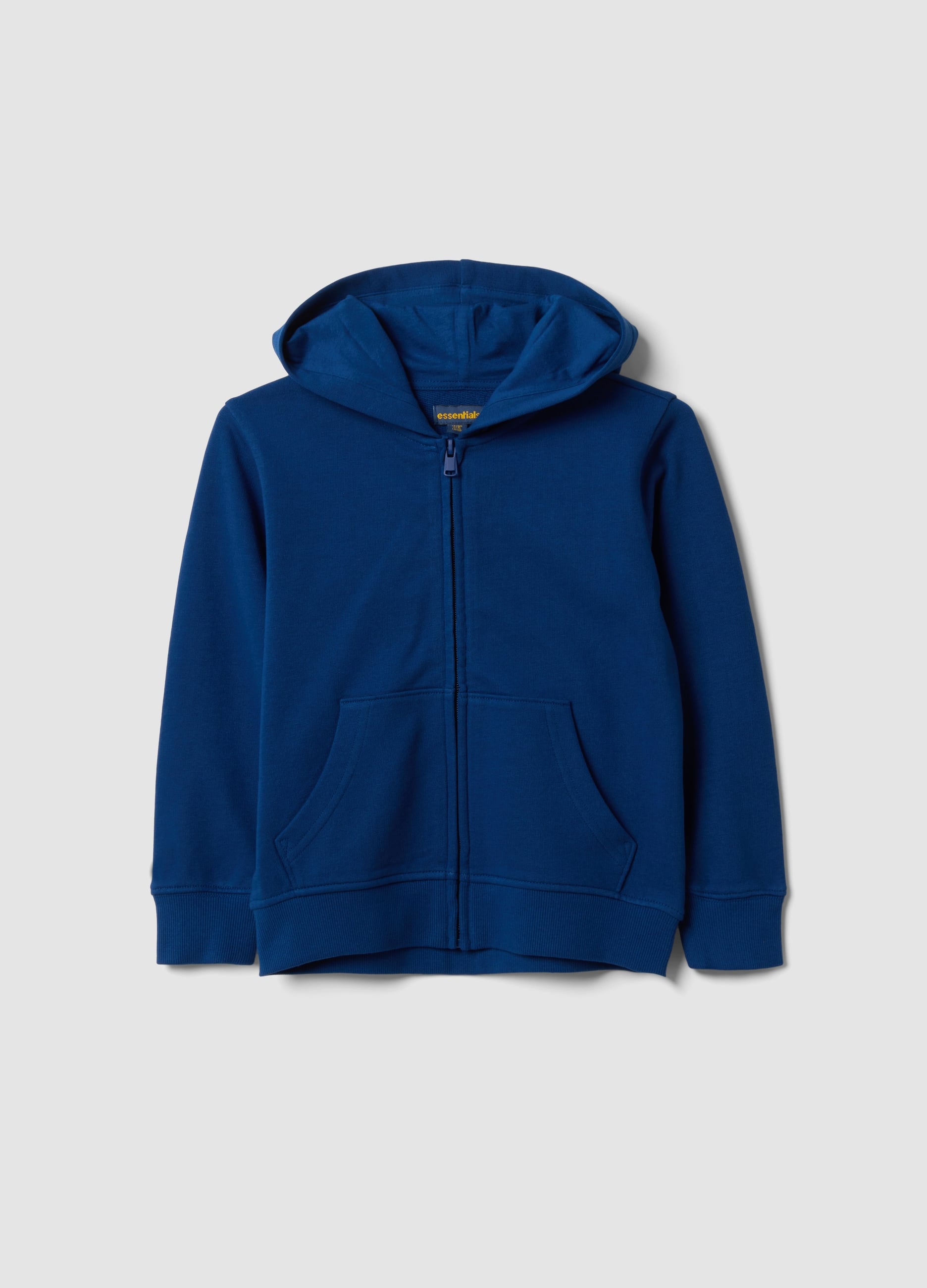 Felpa Blu Con Cappuccio In Puro Cotone Organico Per Bambino Regular Fit