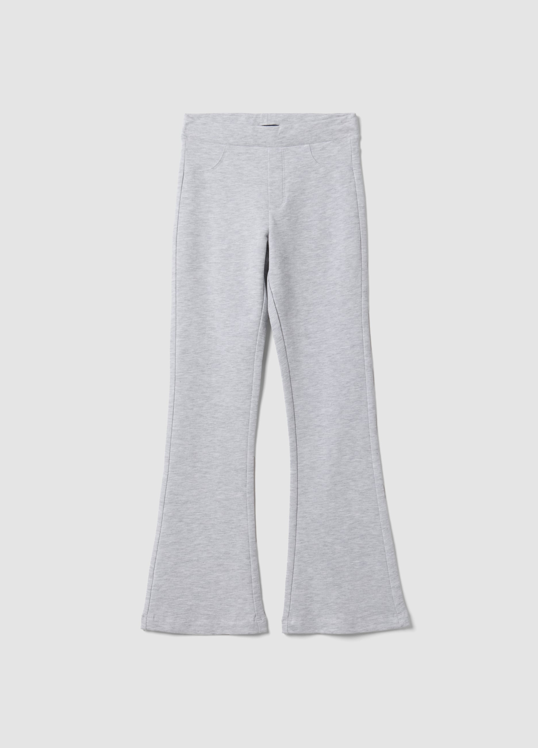 Pantaloni Grigi In Cotone Organico Elasticizzato Slim Fit Per Ragazza