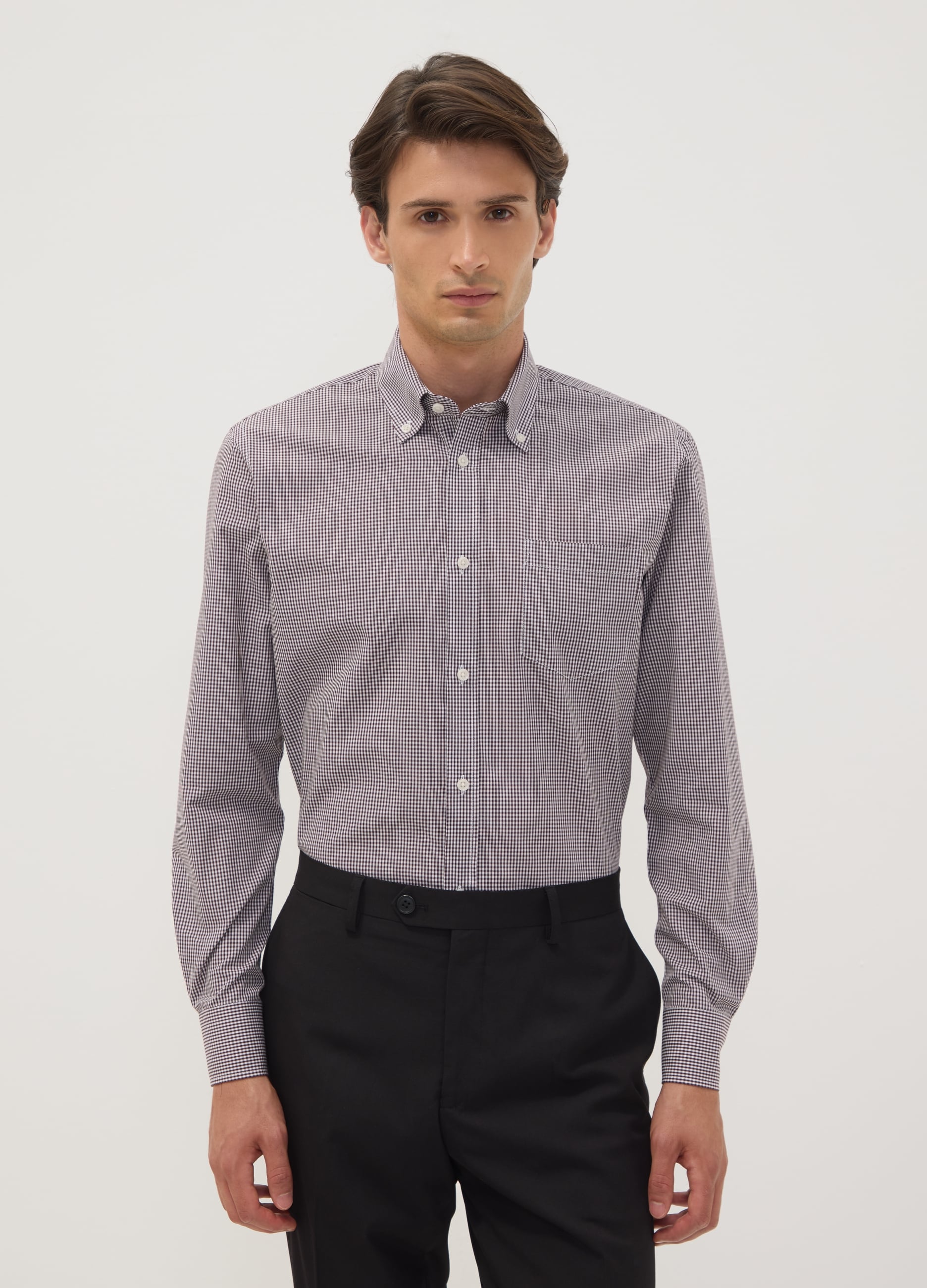 Camicia Easy Iron Multicolor In Misto Cotone Con Collo Button Down Regular Fit