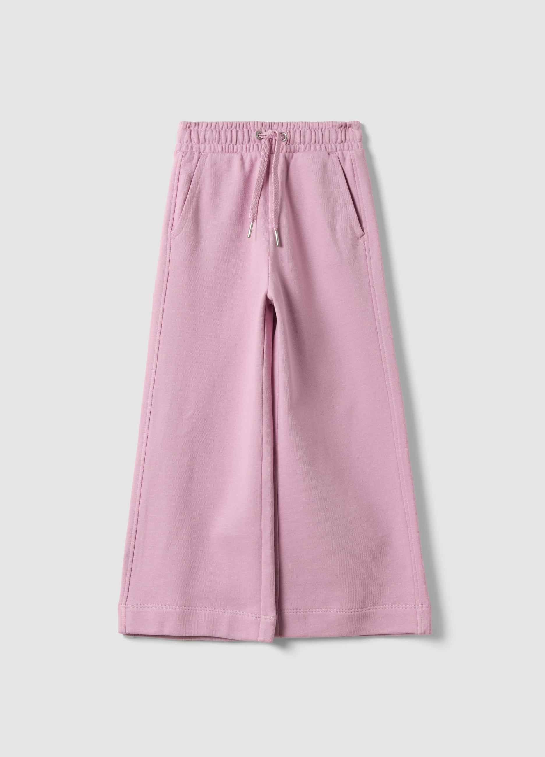 Pantaloni Culotte Rosa In Puro Cotone Organico Per Bambina