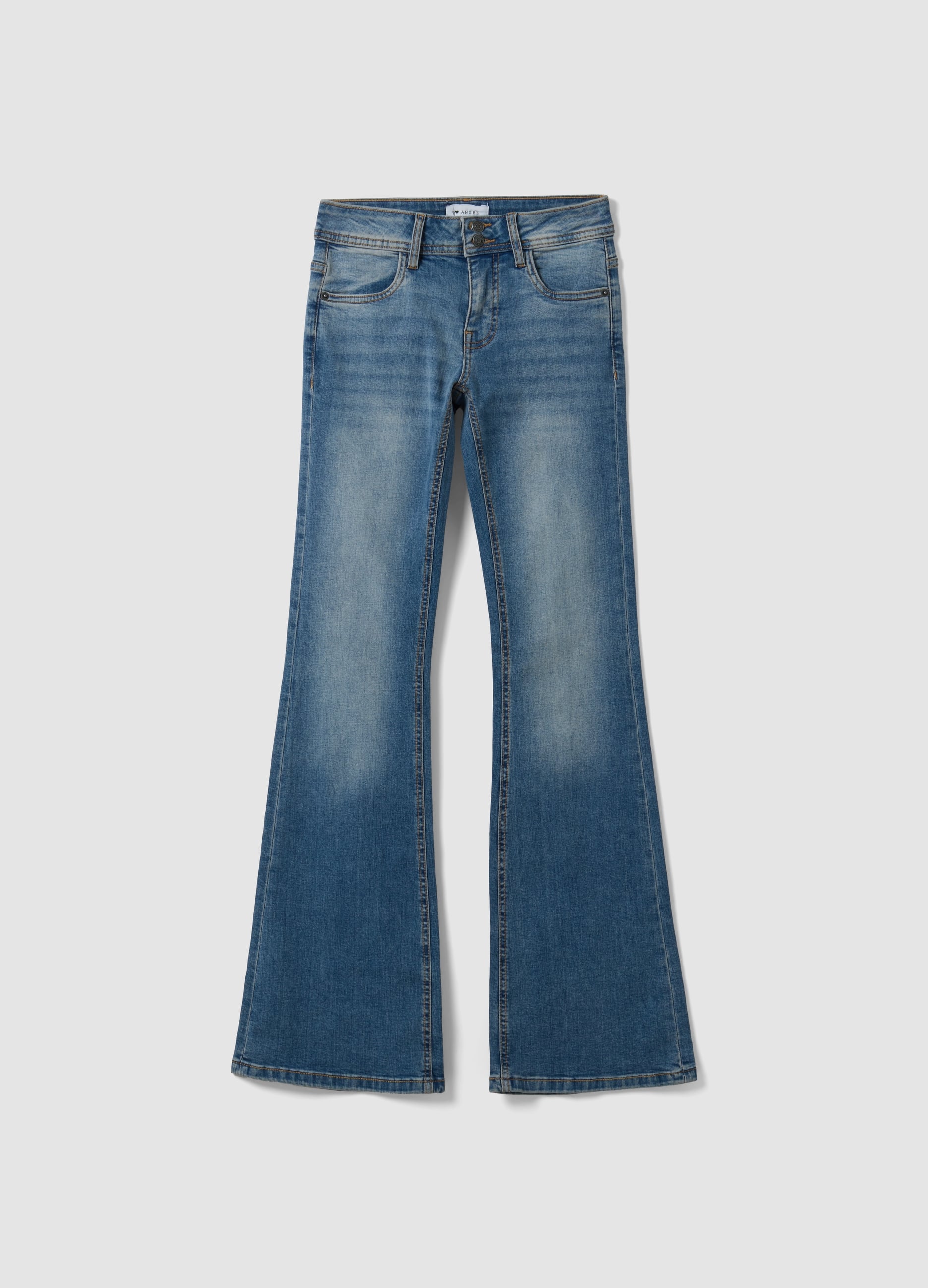 Jeans Blu In Cotone Elasticizzato Flare Fit