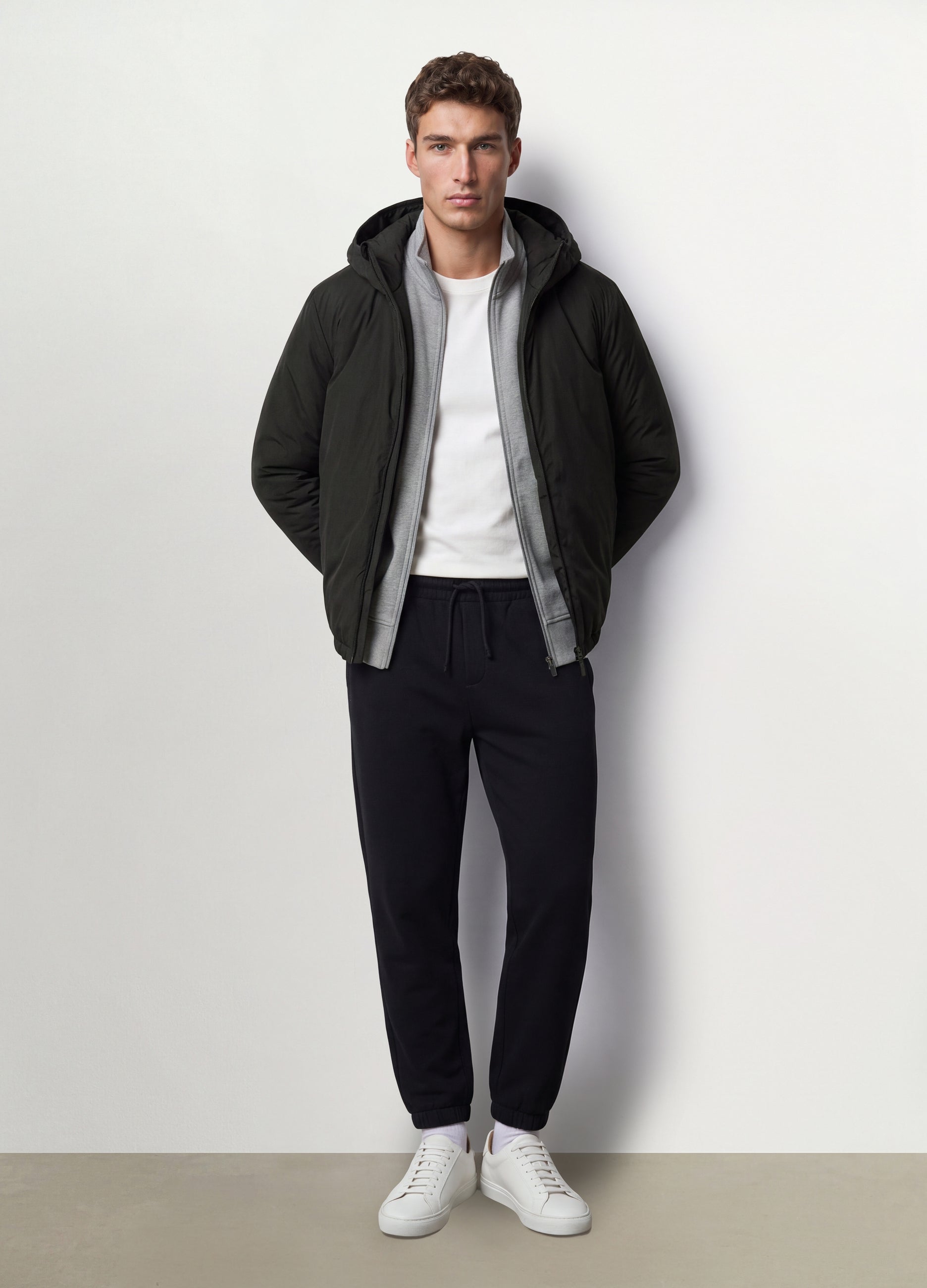 Giubbotto Verde Militare Con Cappuccio E Zip