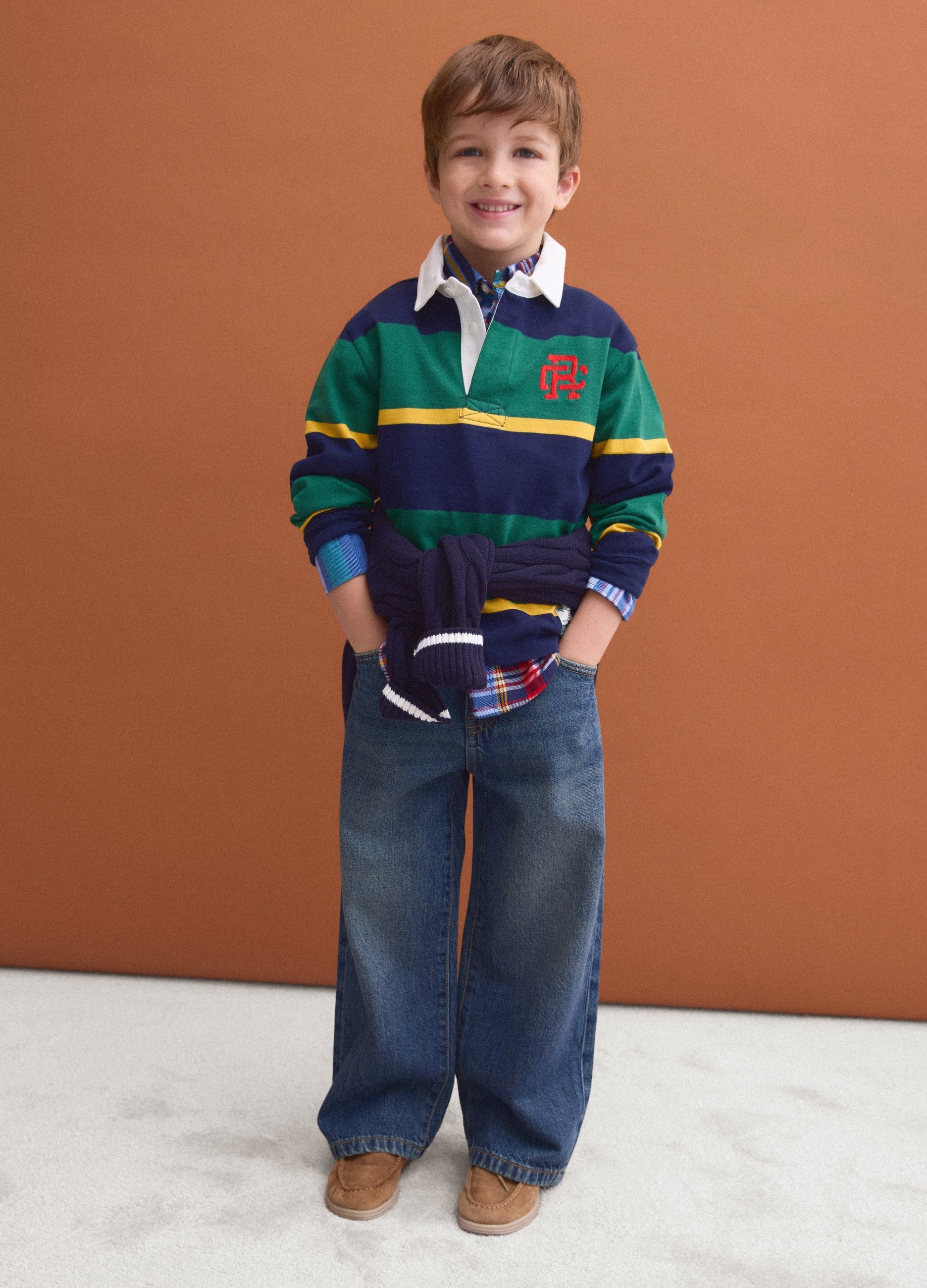 Jeans Blu In Puro Cotone Skater Fit Per Bambino
