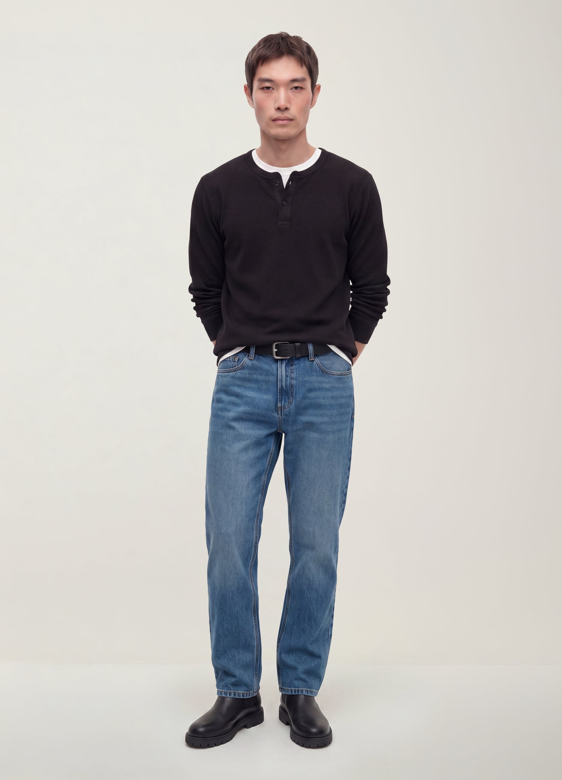 Jeans Blu Denim In Puro Cotone Regular Fit