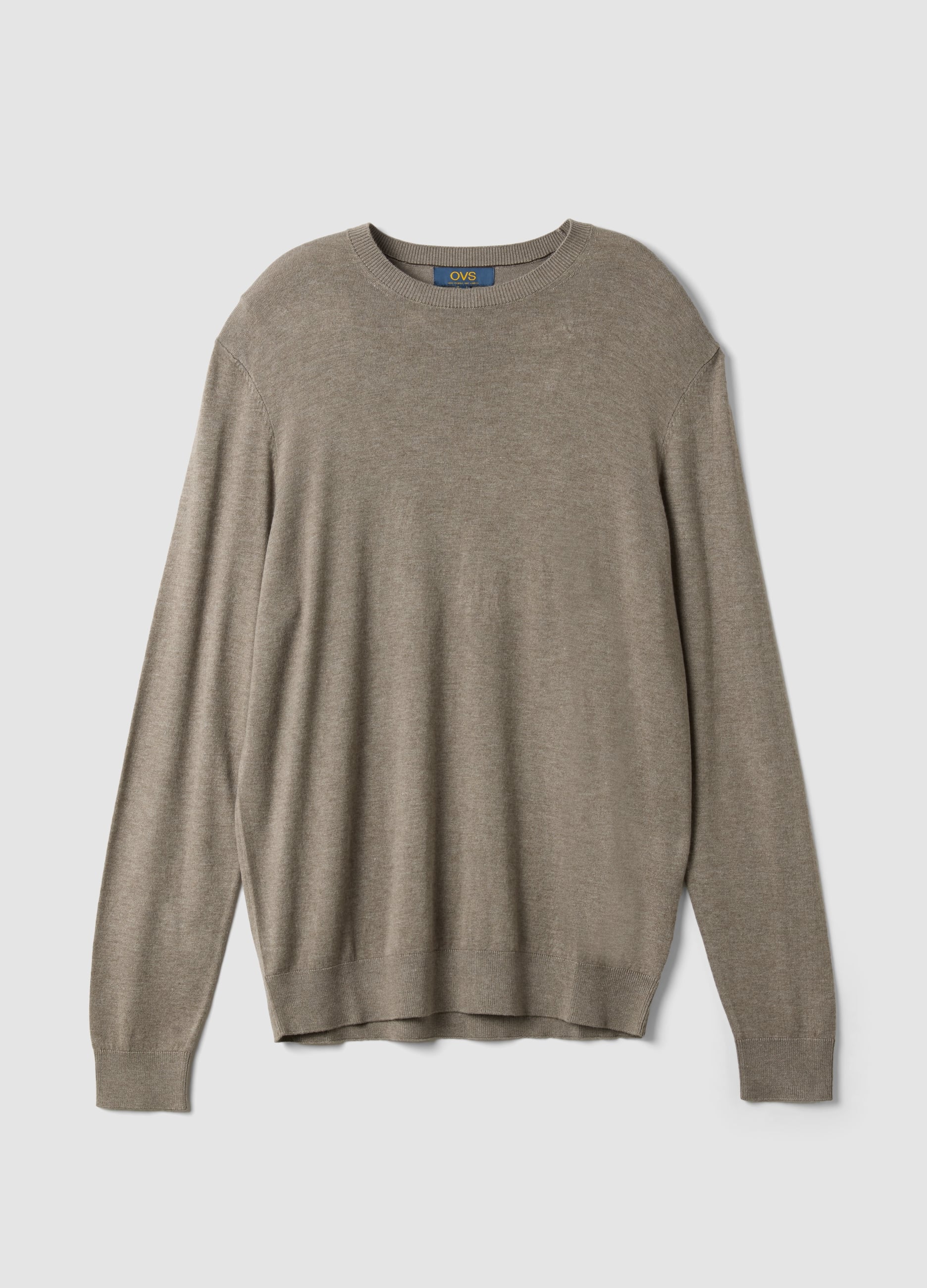 Maglia Girocollo Grigia In Misto Viscosa Regular Fit