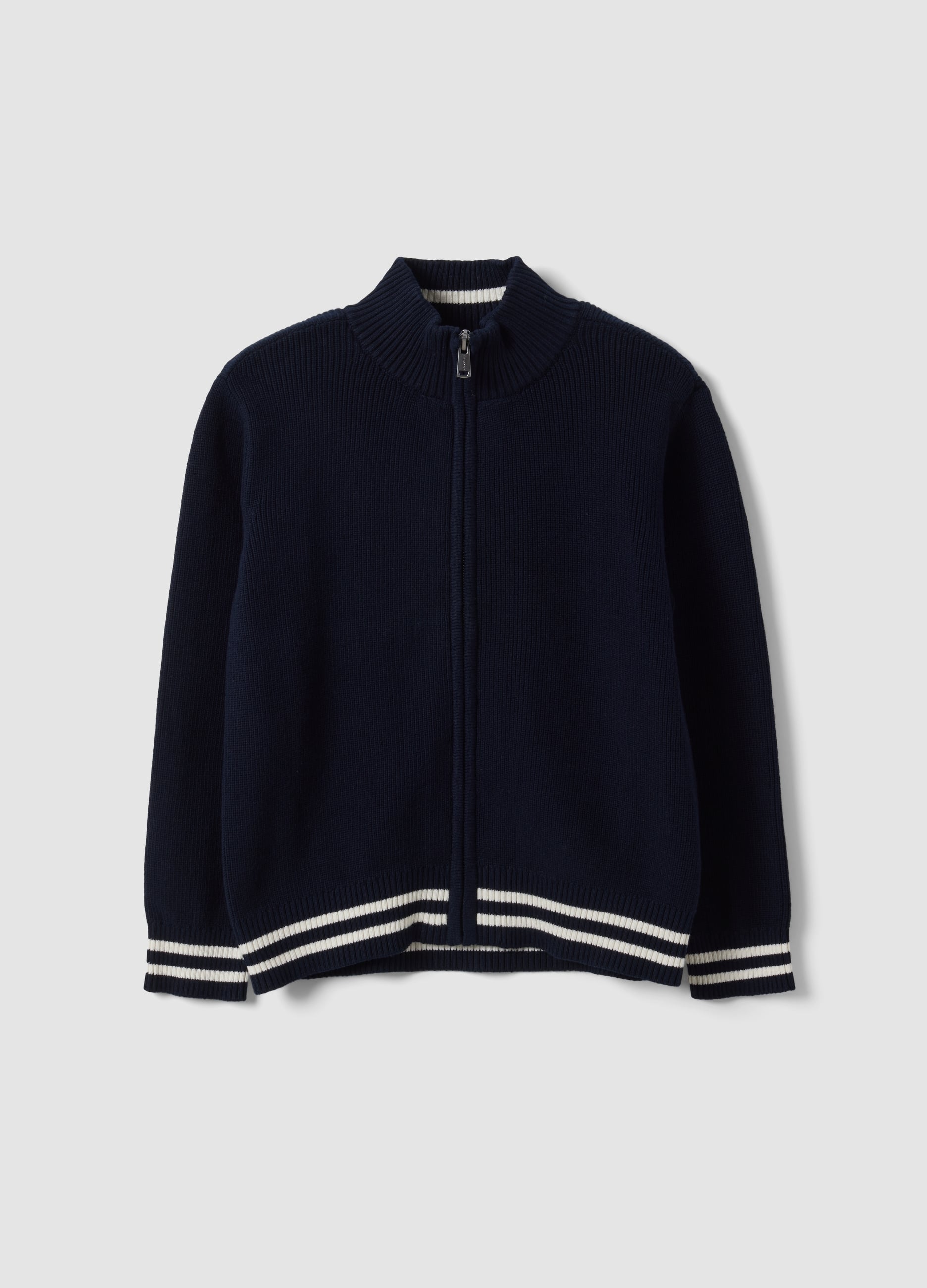 Cardigan Blu In Puro Cotone Regular Fit Per Bambino