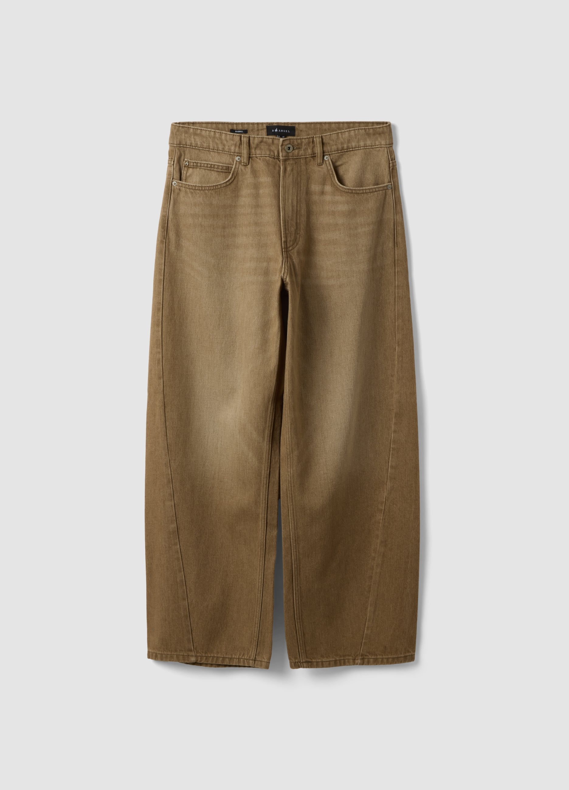 Jeans Marroni In Puro Cotone Barrel Fit