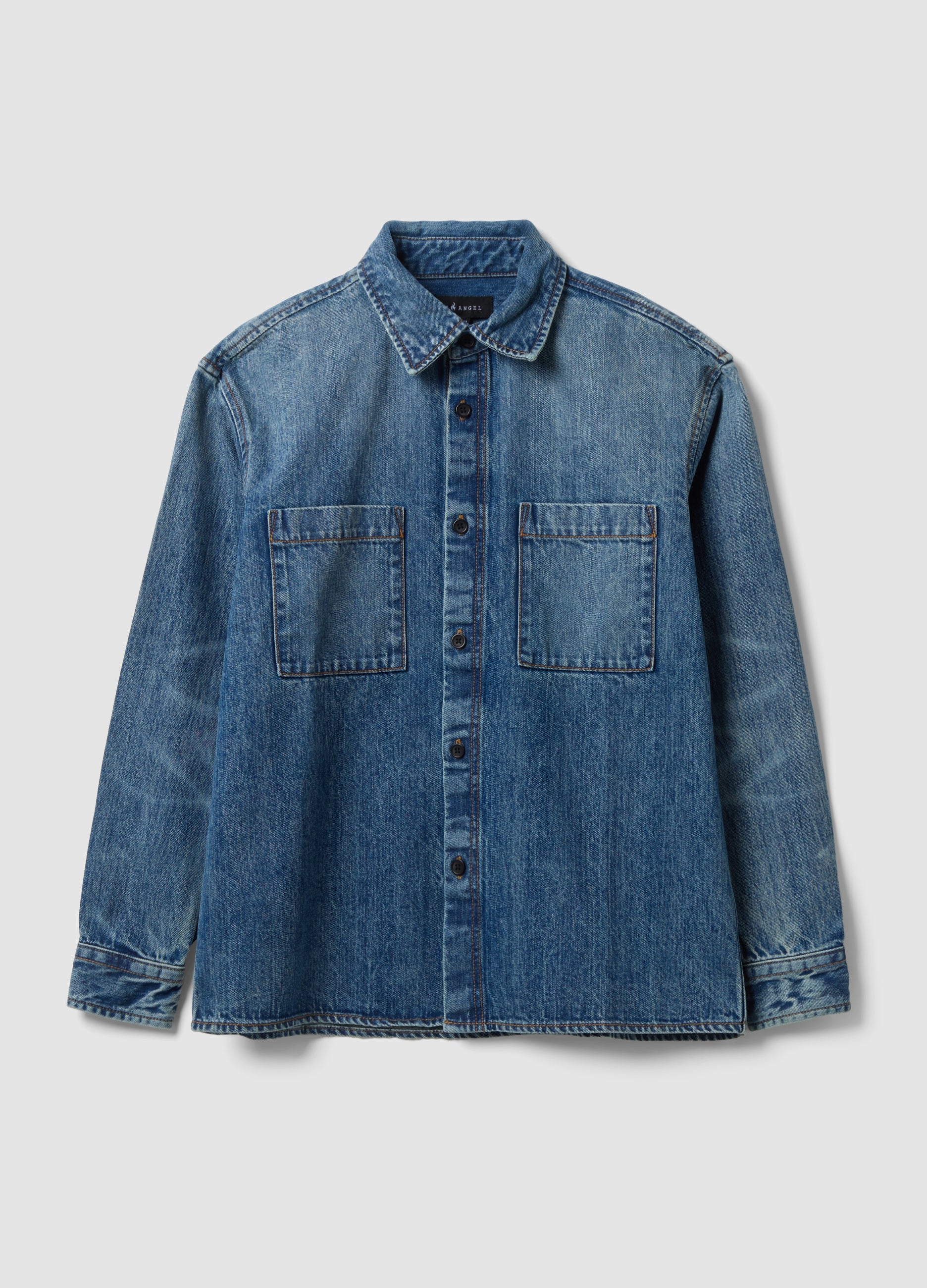 Camicia Blu In Denim In Puro Cotone Regular Fit