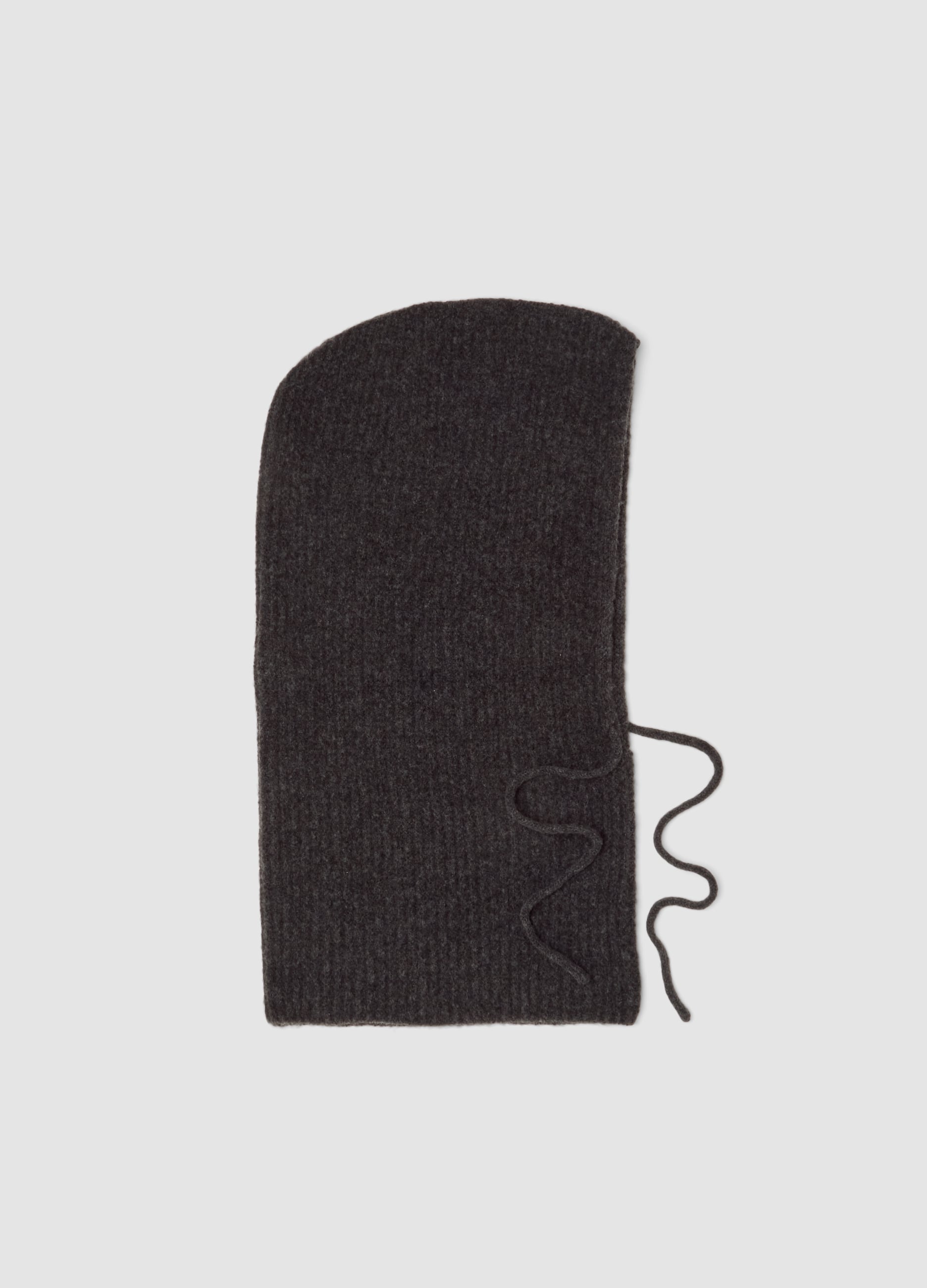 Balaclava Grigio In Lana Elasticizzato A Maglia Jersey