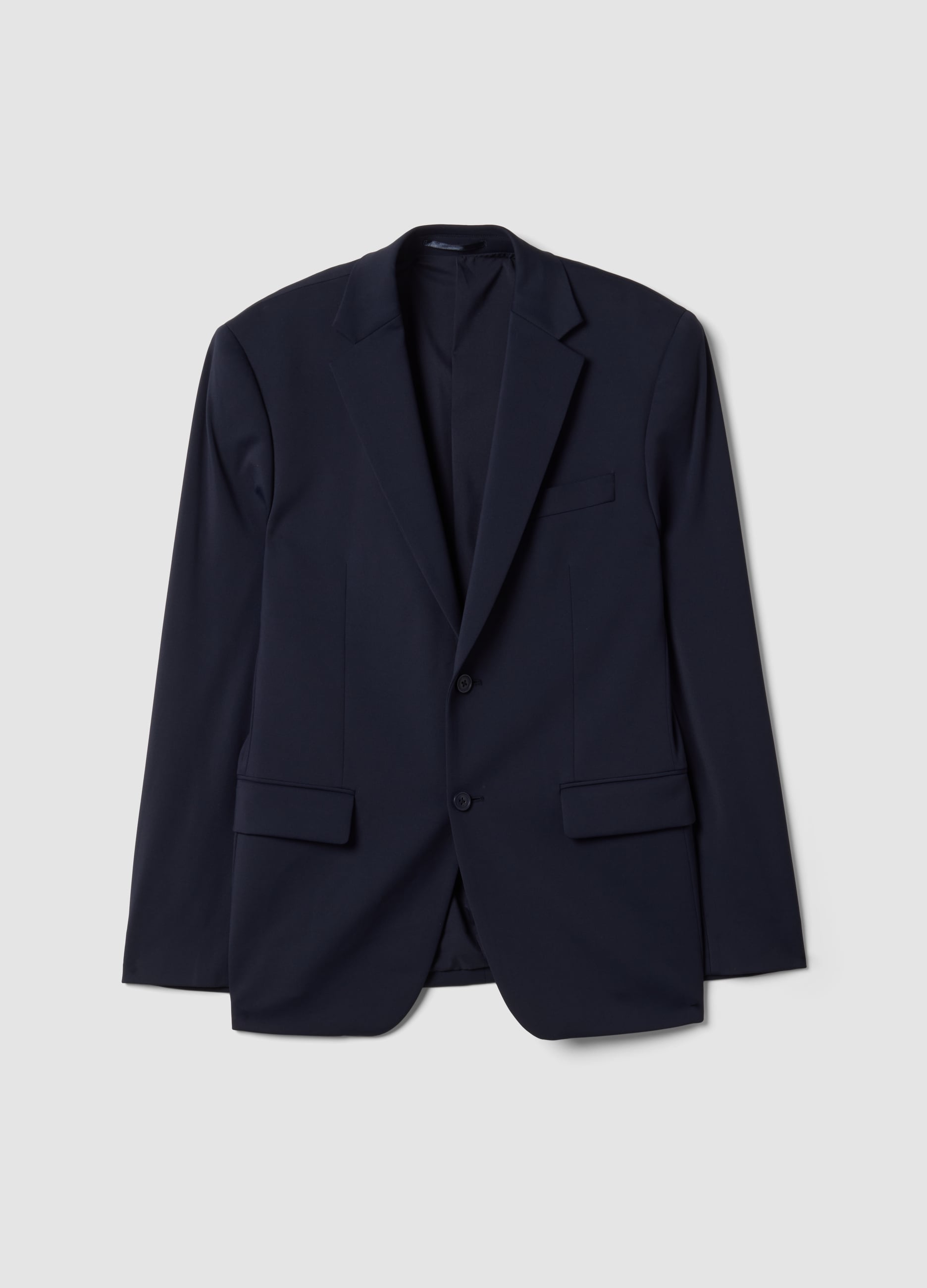 Blazer Blu In Tessuto Elasticizzato 4 Way Stretch Slim Fit Easy Iron