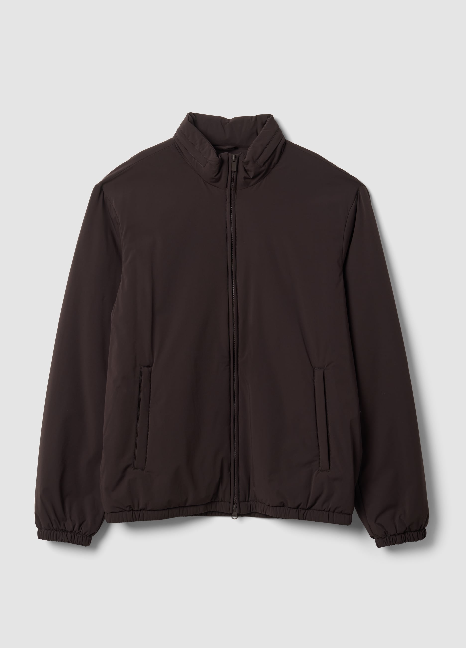 Giacca Marrone Imbottita In Tessuto Elasticizzato Regular Fit