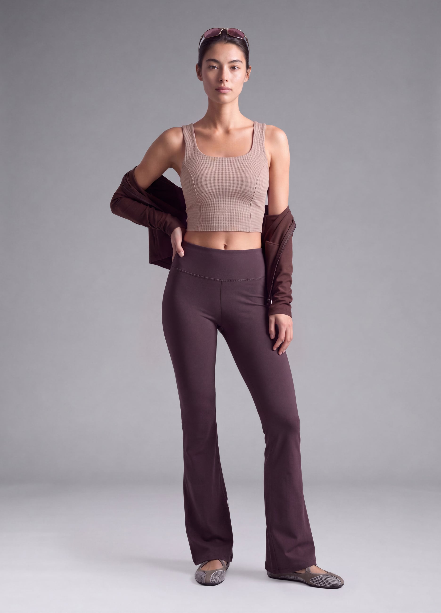 Top Rosa Crop In Tessuto Elasticizzato