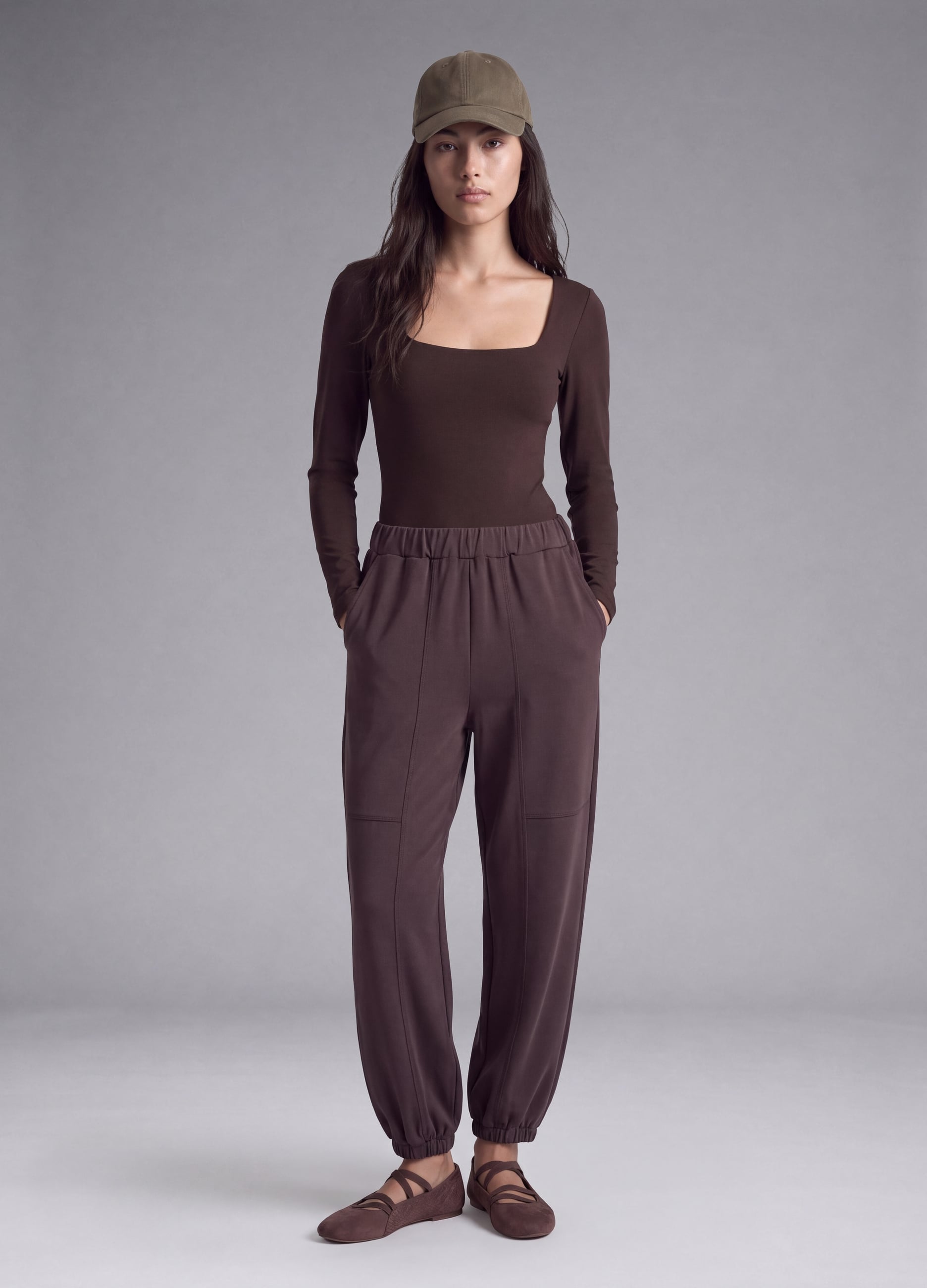 Pantaloni Sportivi Viola In Viscosa Elasticizzato