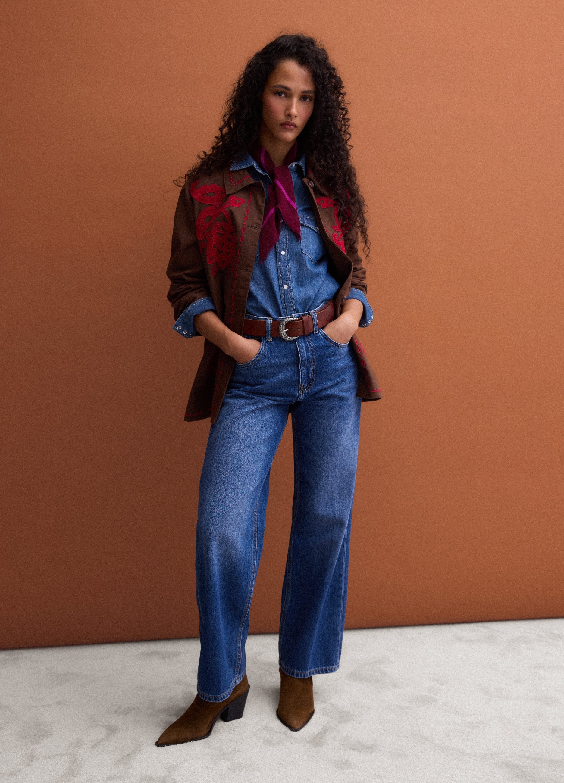 Jeans Denim Blu In Puro Cotone Straight Fit