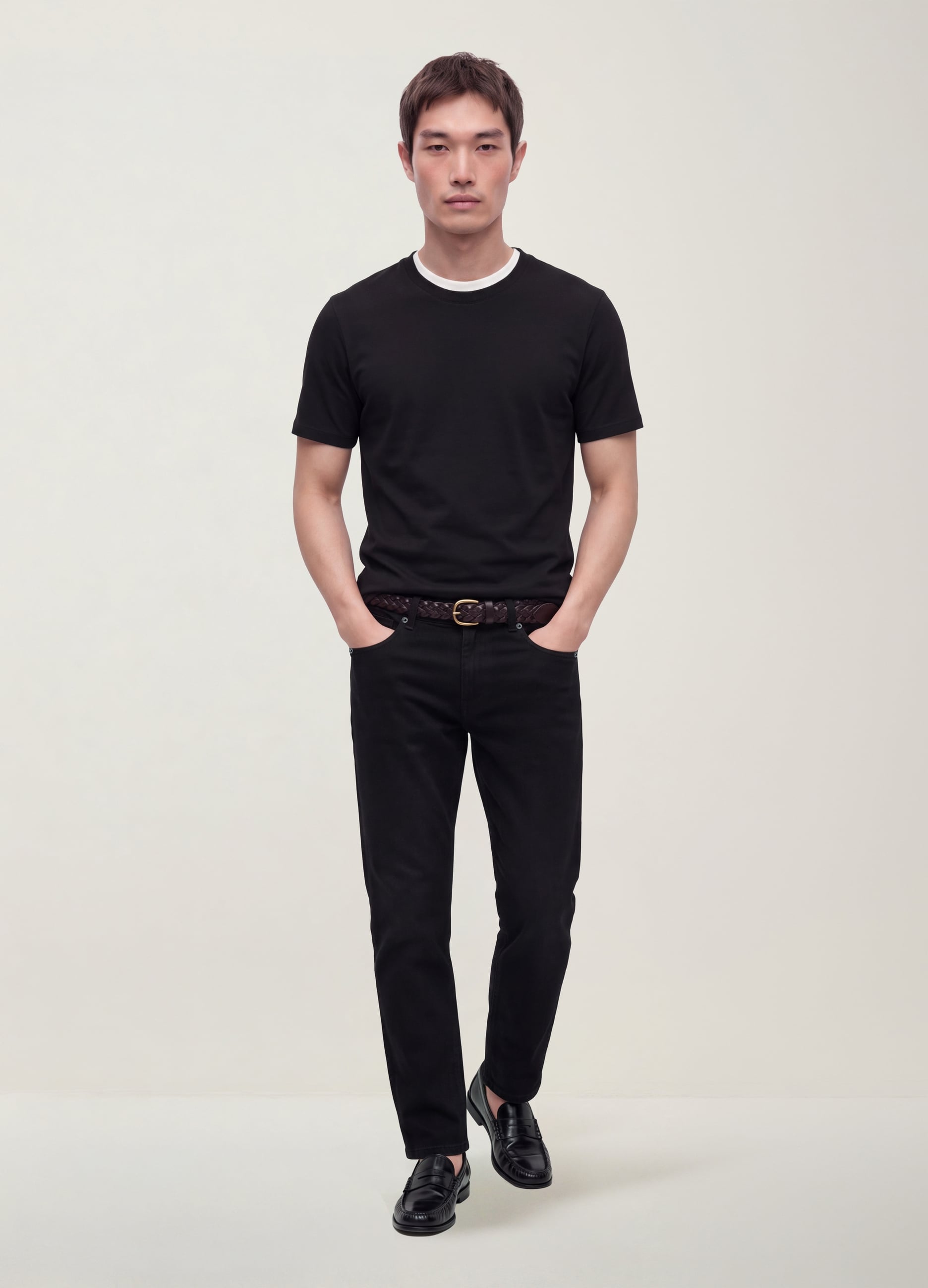 Jeans Neri In Misto Cotone E Viscosa Slim Fit