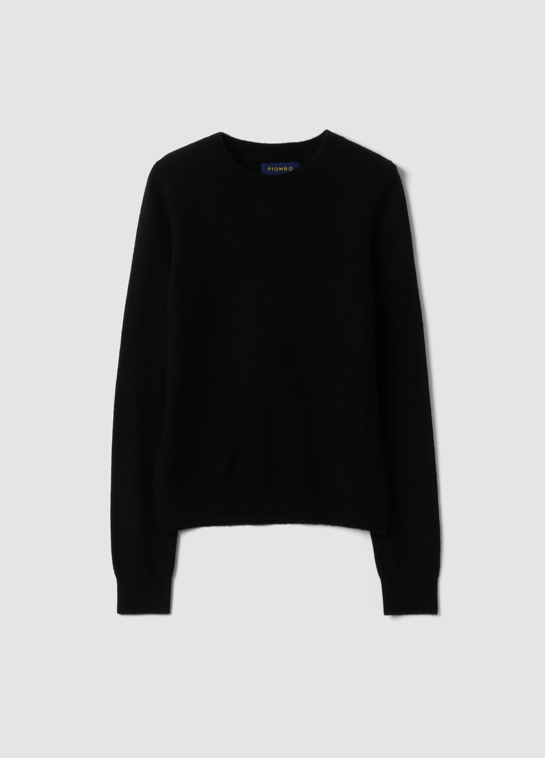 Maglia Nera In Pura Lana A Girocollo