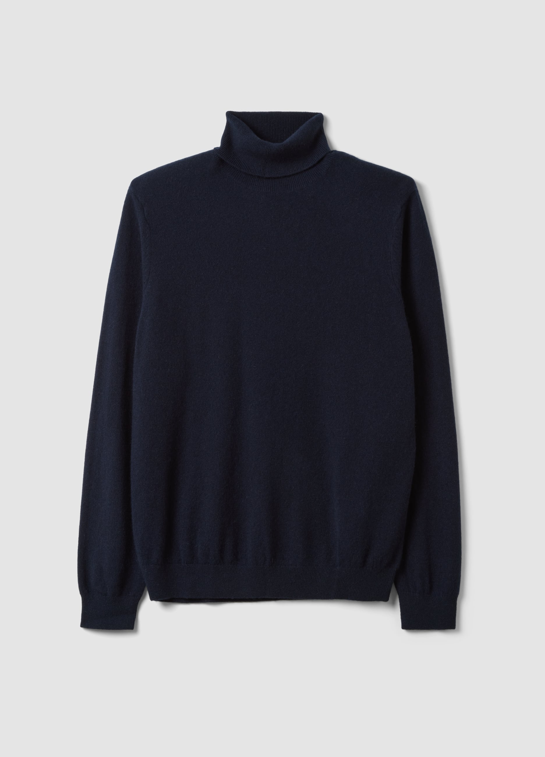 Maglia Dolcevita Blu In Puro Cashmere Regular Fit