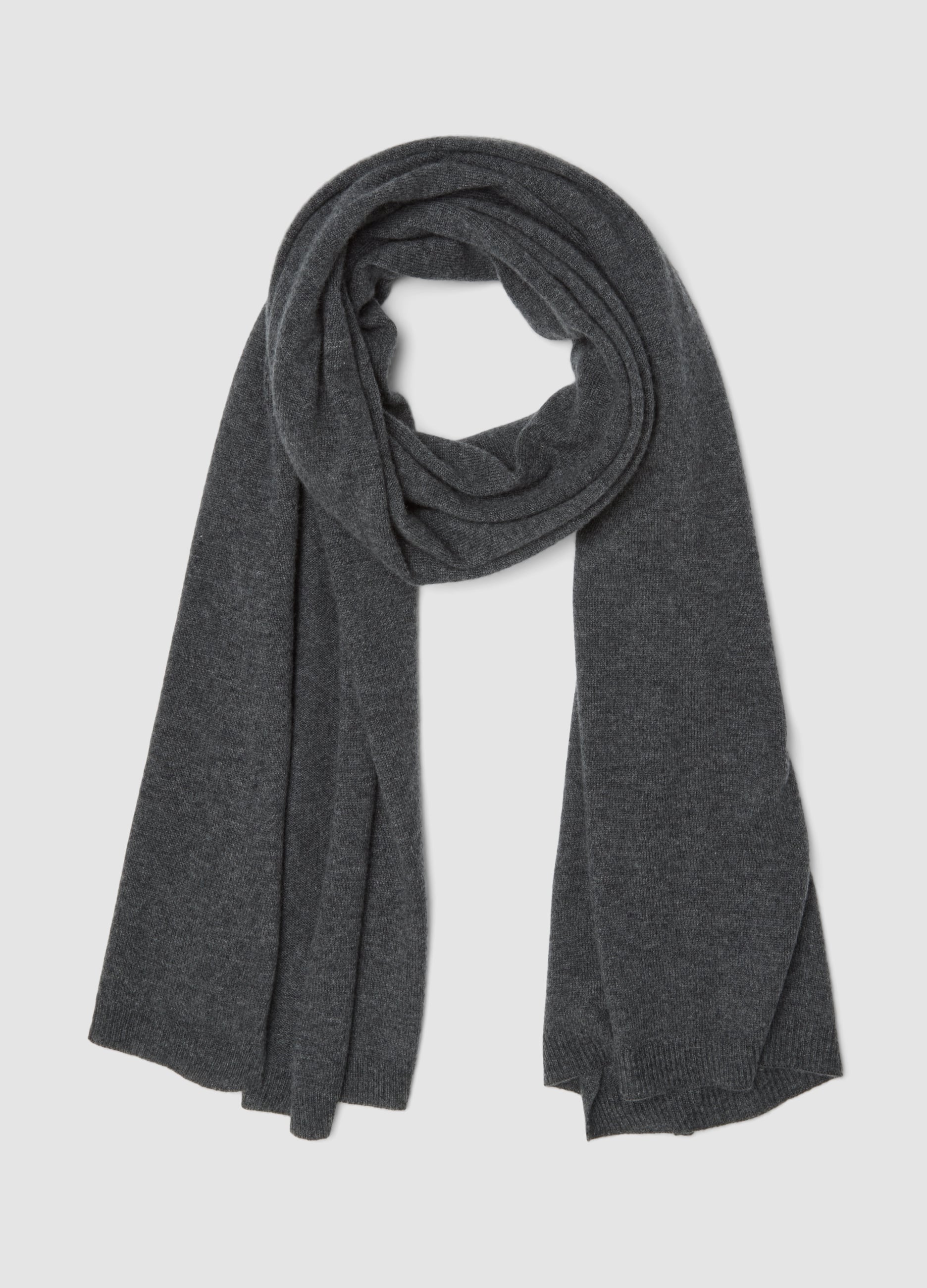 Sciarpa Grigia In Puro Cashmere