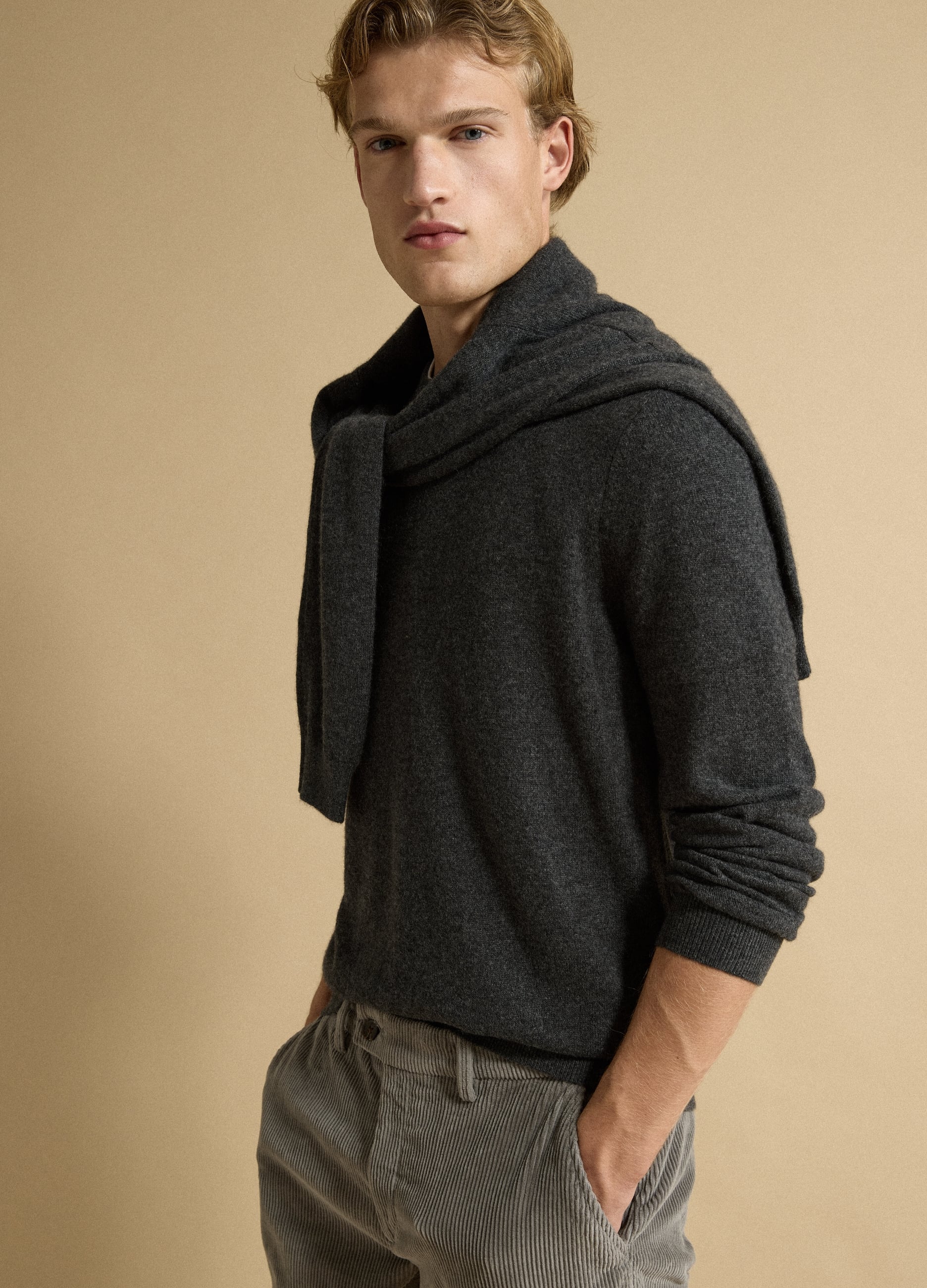 Maglia Grigia In Puro Cashmere Regular Fit
