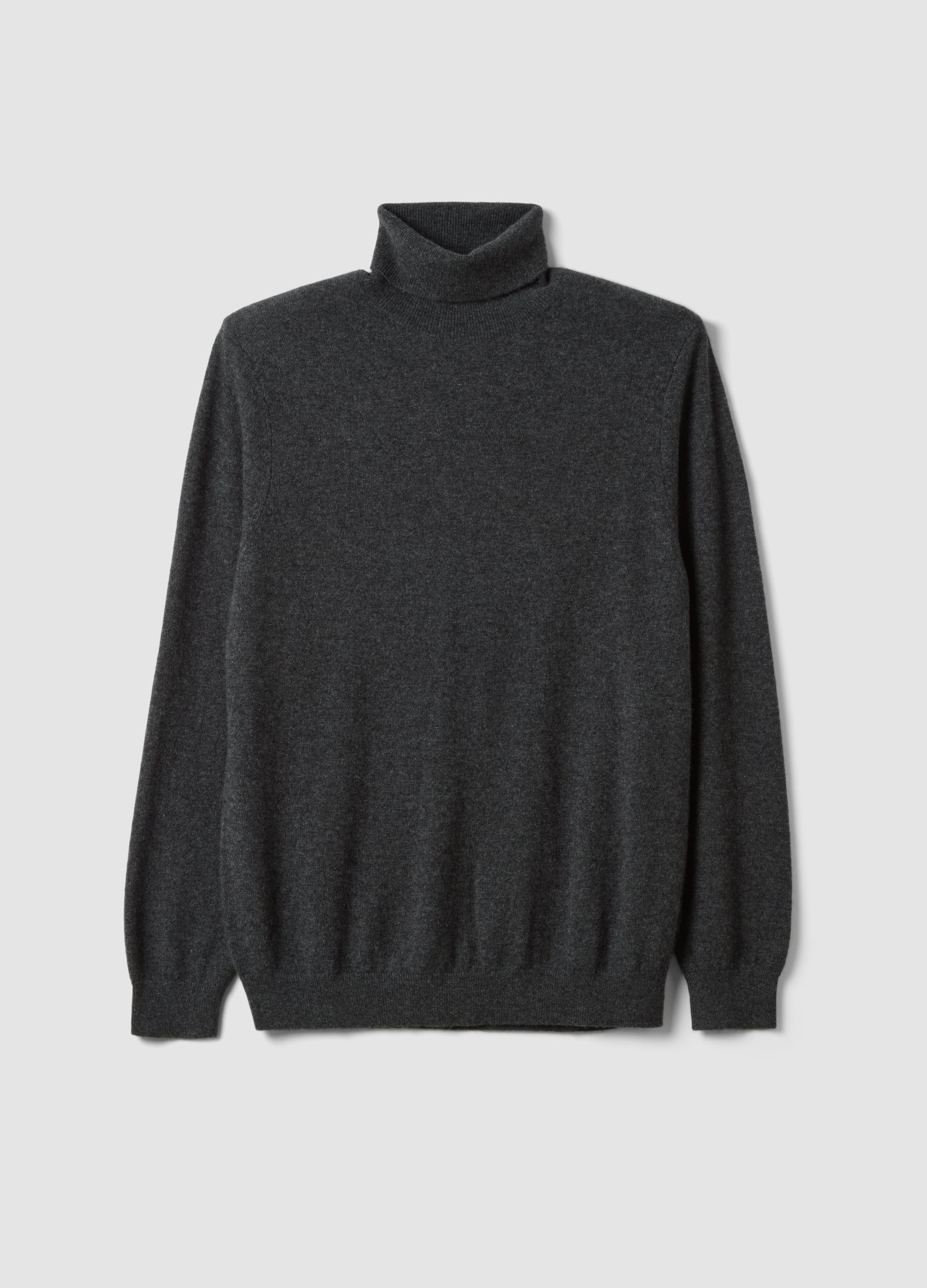 Maglia Dolcevita Grigia In Puro Cashmere Regular Fit