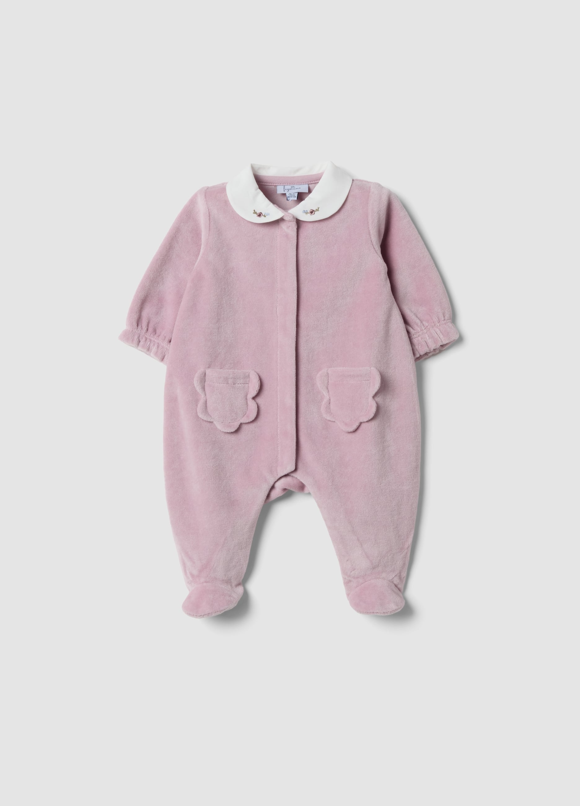 Tutina Rosa Con Piedi In Misto Cotone Organico