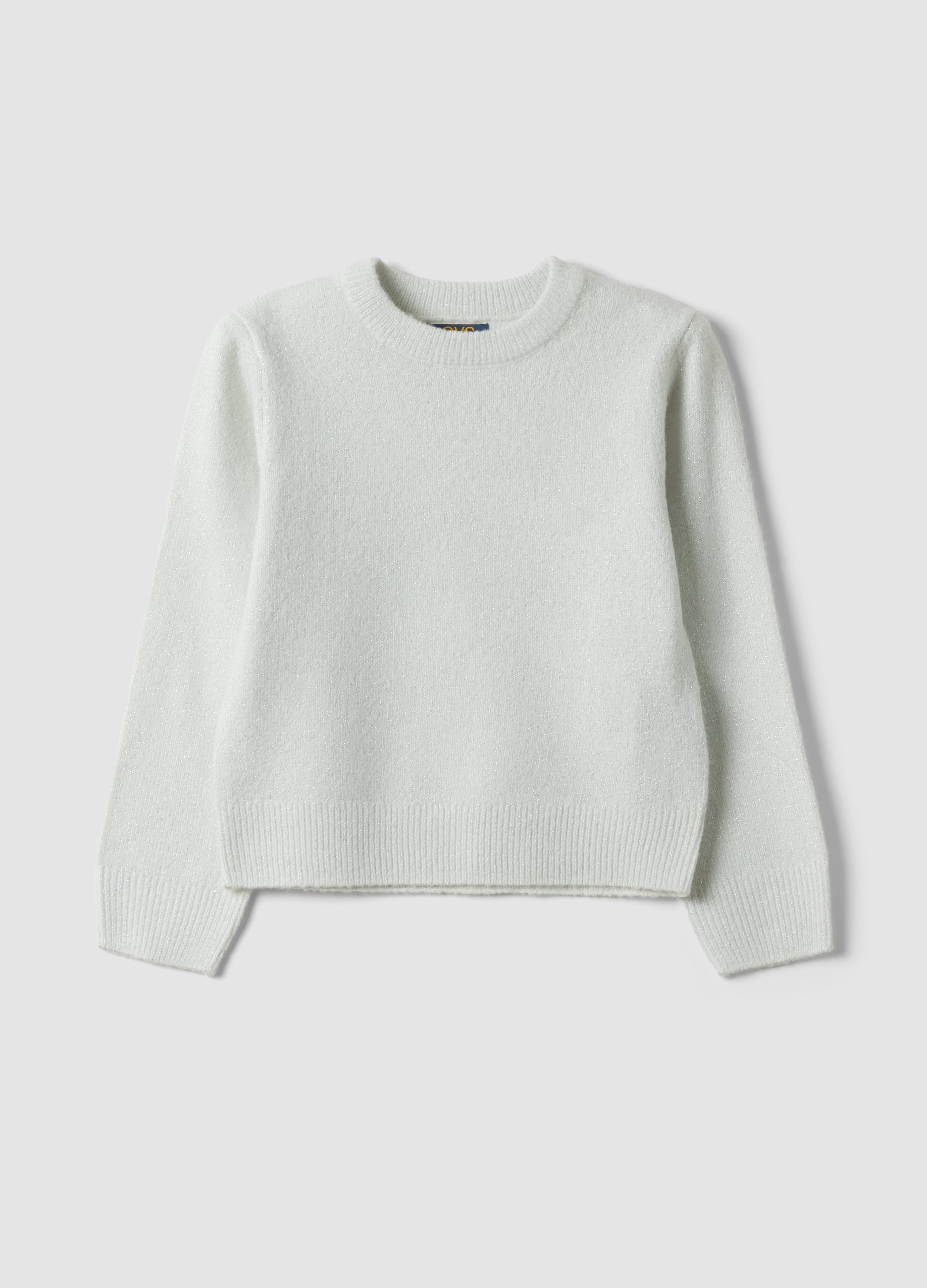 Maglia Bianca In Tessuto Elasticizzato A Girocollo